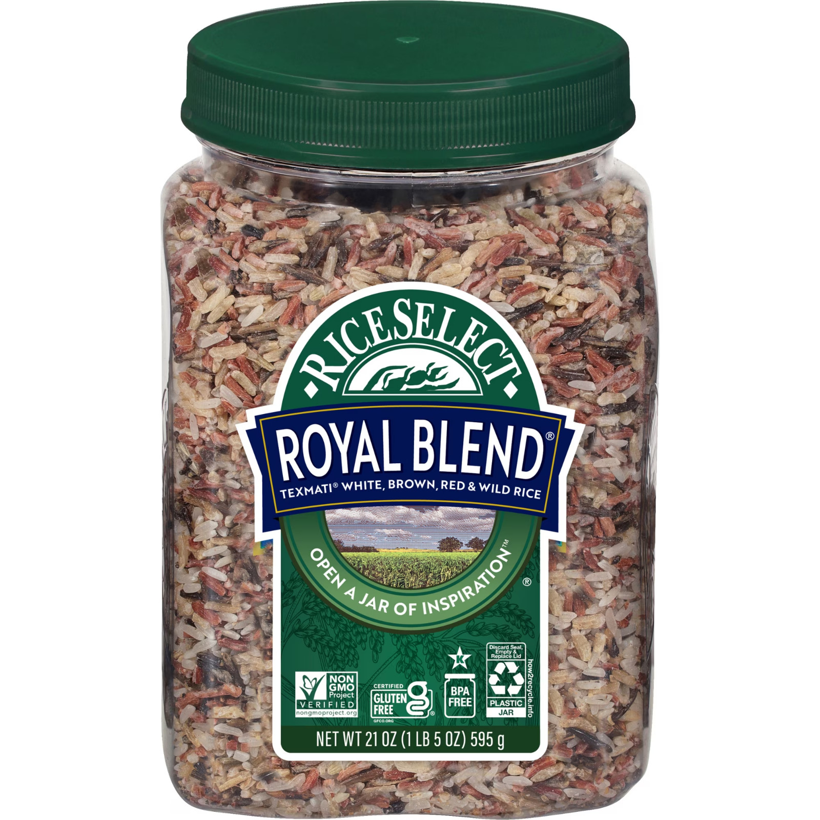 RiceSelect Royal Blend Rice, Texmati Rice Blend, 21 oz Jar