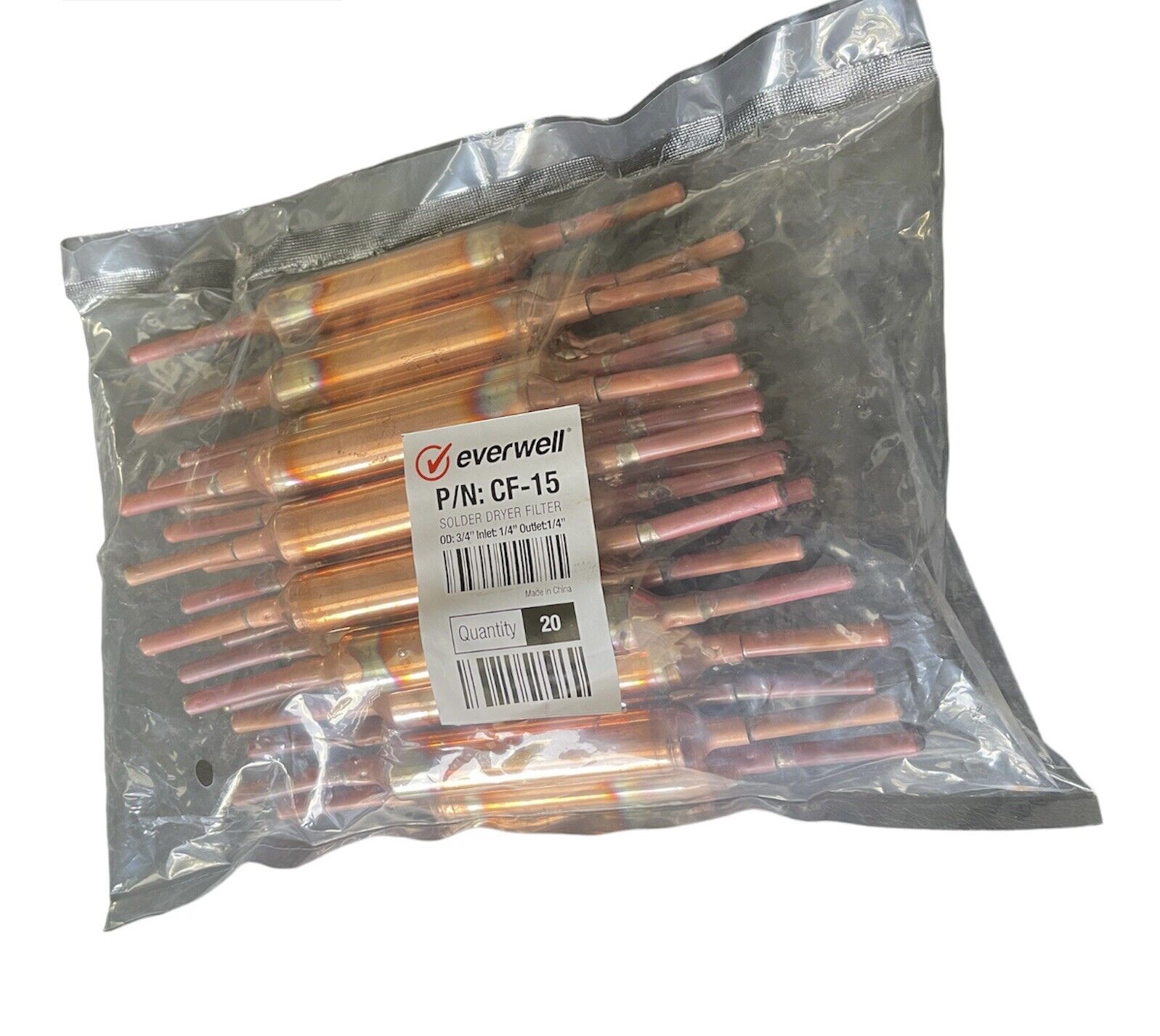Copper Solder Filter Drier 15 grams w/Silica for AC & Refrigeration Linean 20pcs