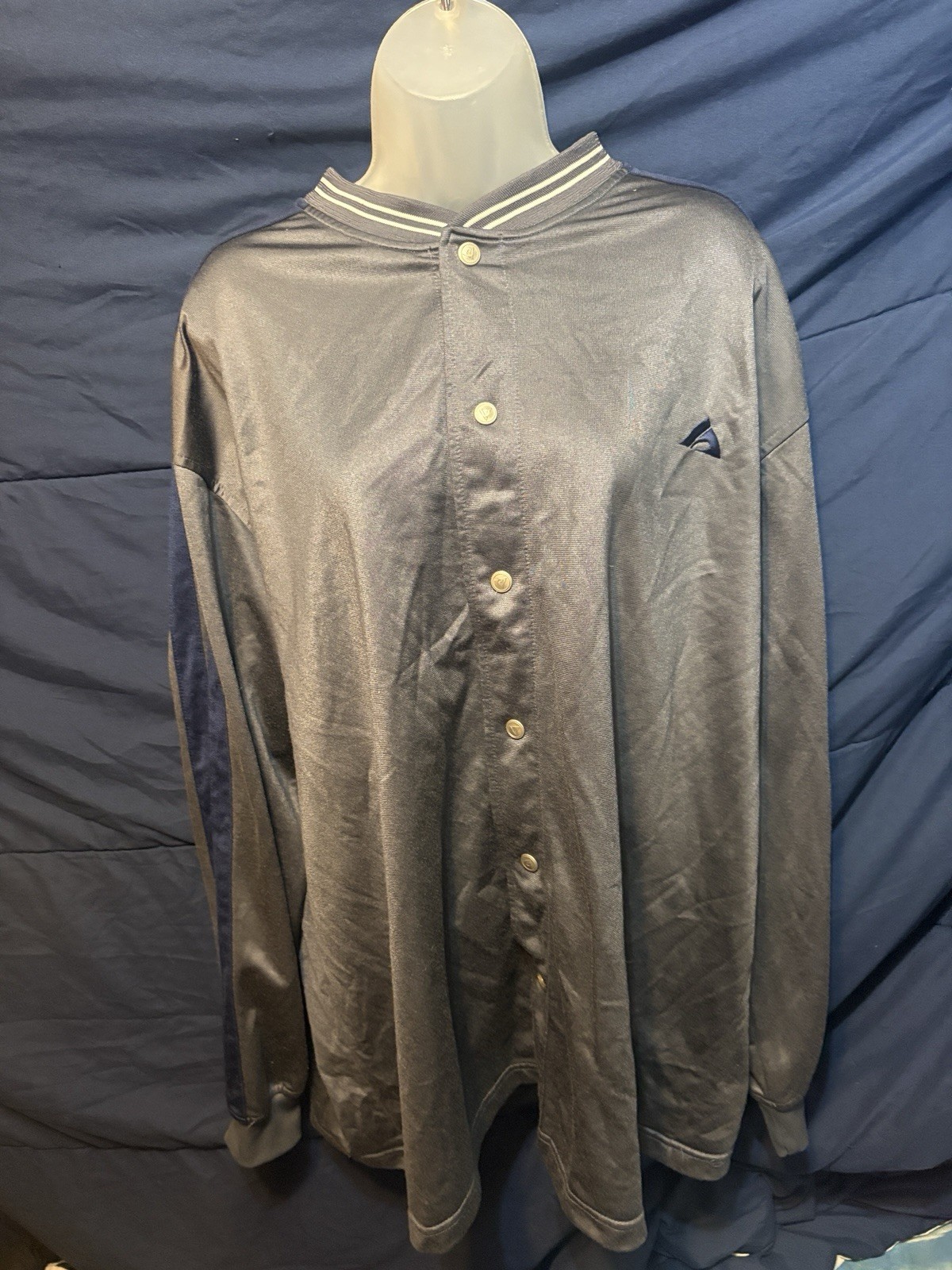 True Vintage 90’s Satin Button Front Track Suit Jacket By Athletic Works (XXXL)