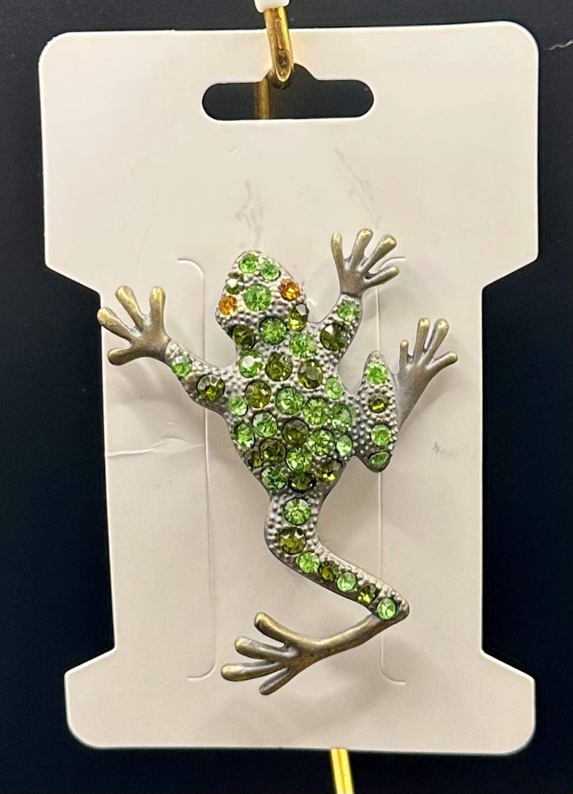 Vintage Frog Green Crystal Brooch (Rhinestone) Vintage Frog Green Crystal Brooch (Rhinestone)