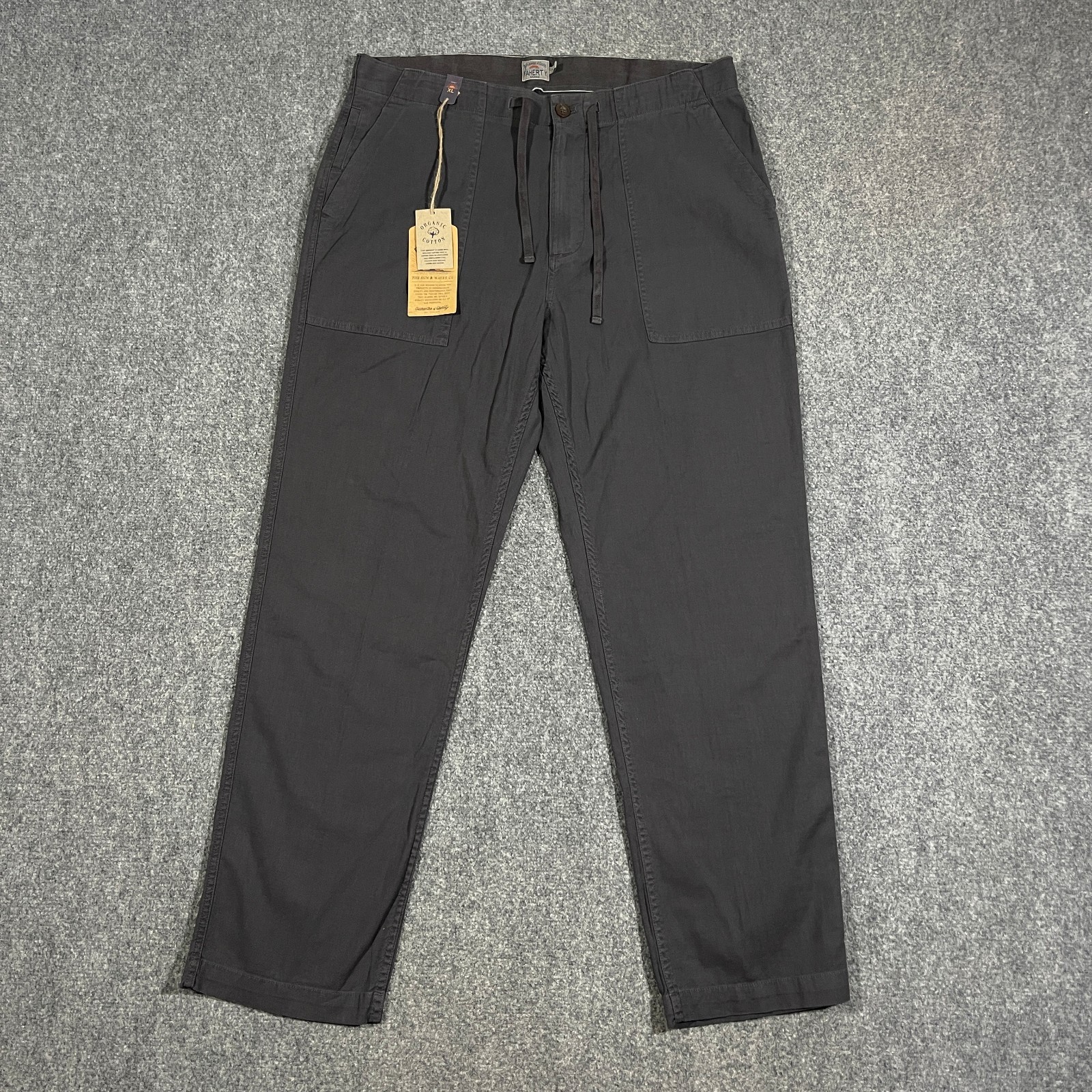 Faherty Dune Utility Pants Mens XL Graphite Gray Organic Cotton Garment-Dyed NWT