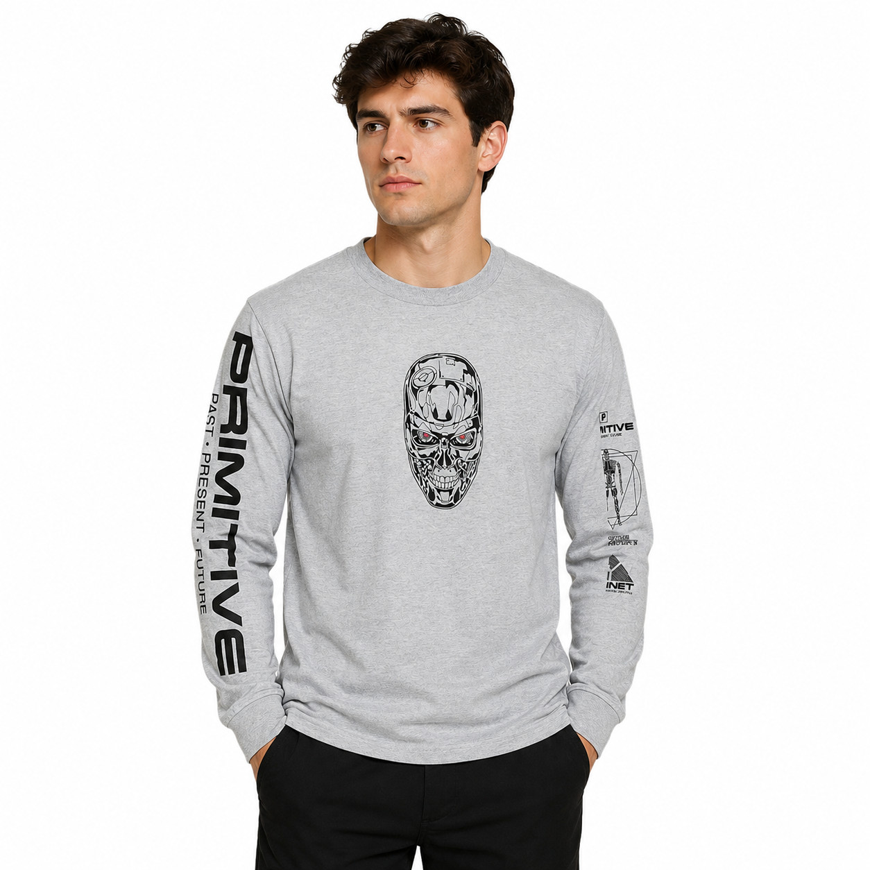 Primitive Skynet Terminator 2 Long Sleeve T-Shirt Men's NWT