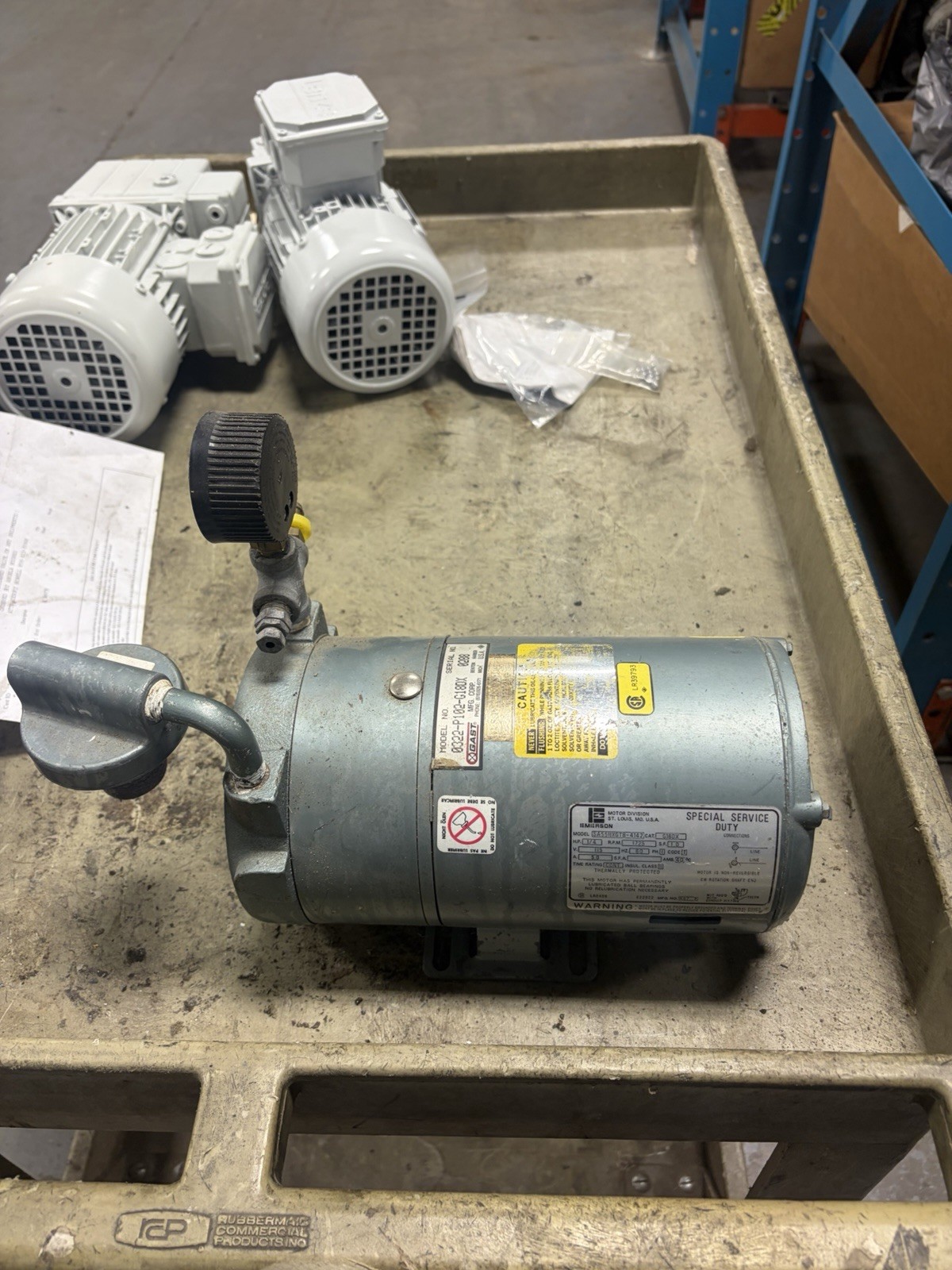 Emerson Sa55nxgtb-4142 Electric Motor 1/4 Hp 1725Rpm Vacuum Pump 0322-P102-G18DX