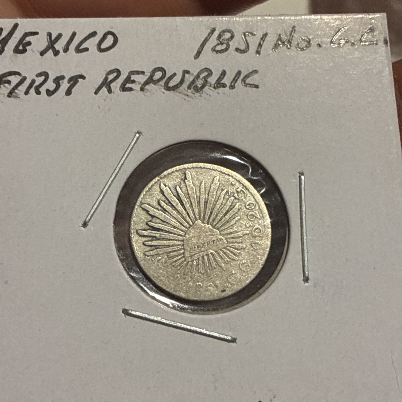 1851 Mexico 1/2 Real Silver
