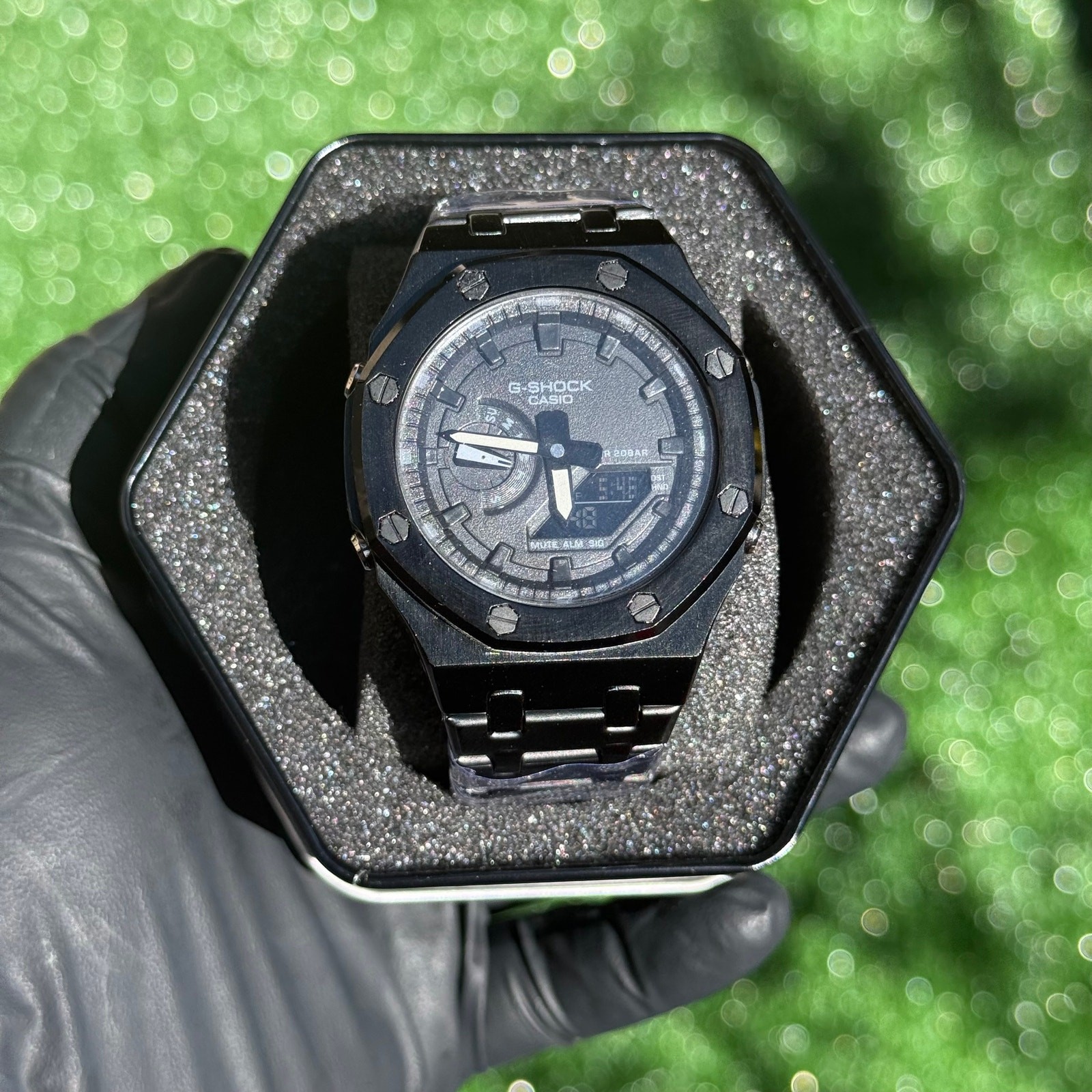 Casio G-Shock GA-2100 AP Custom Full Steel Black Watch w/ Box & Case Casio G-Shock GA-2100 AP Custom Full Steel Black Watch w/ Box & Case