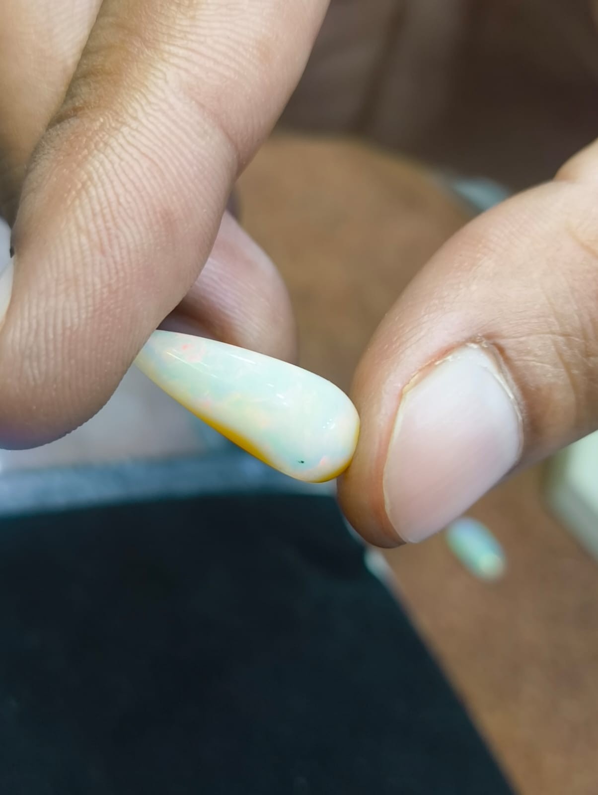 5.60 Ct Natural Ethiopian Opal Drop Pear Cabochon 21mm Fire Loose Gemstone