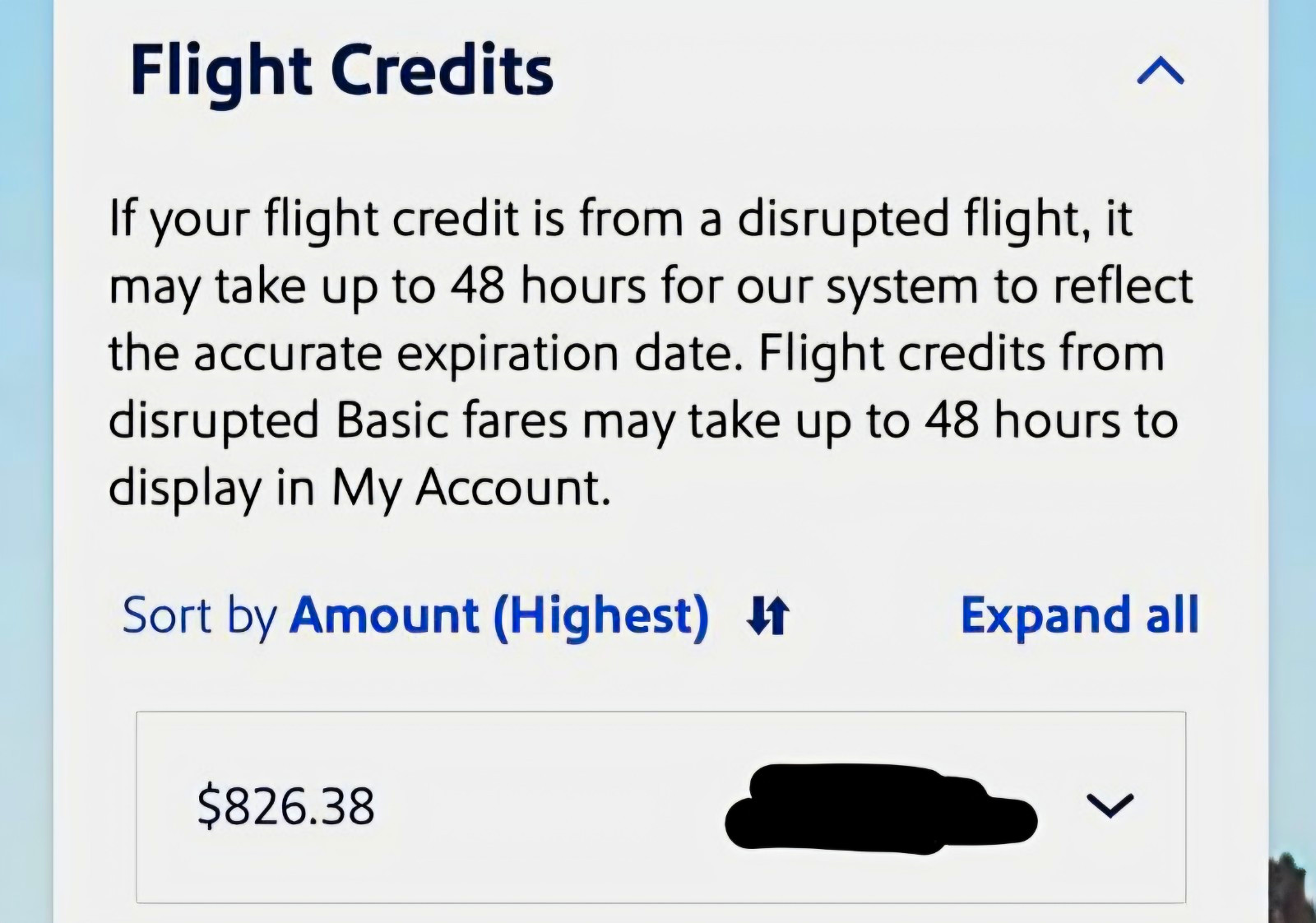 Southwest Airlines $826.38 Transferable Flight Credit [DIGITAL DELIVERY]