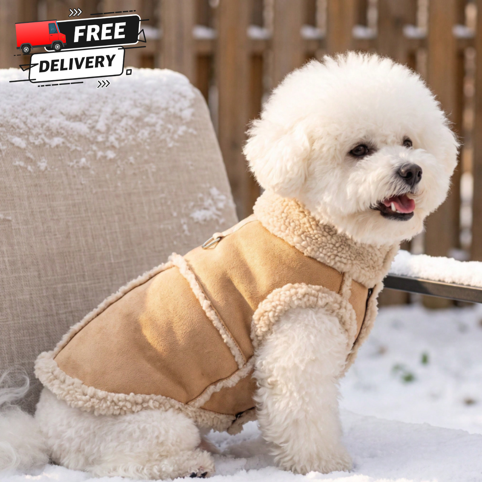 Pet Coat Small Dog Cat Padded Brown Vest Thermal Puppy Clothes Harness Ring New