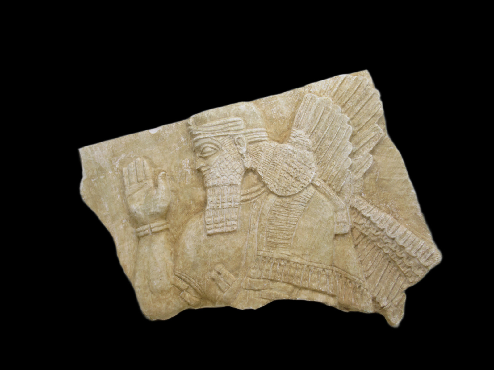 ANCIENT NEAR EASTERN STONE PANEL FRAGMENT DEPICTING APKALLU. SUPERB ITEM ANCIENT NEAR EASTERN STONE PANEL FRAGMENT DEPICTING APKALLU. SUPERB ITEM