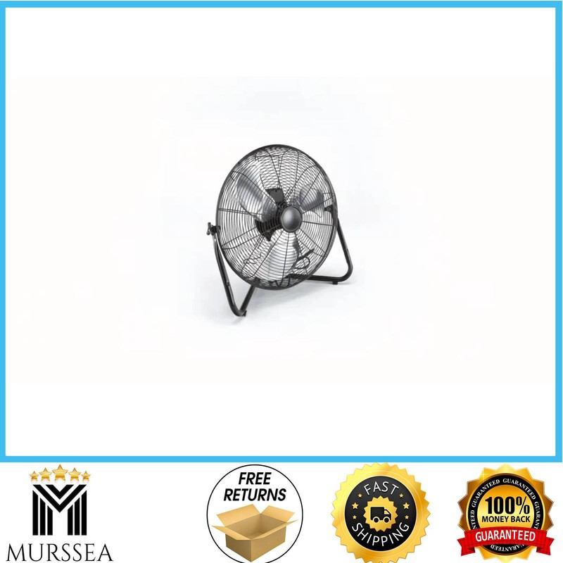 Mainstays 20 in 3-Speed High Velocity Tiltable Floor Fan Black Steel