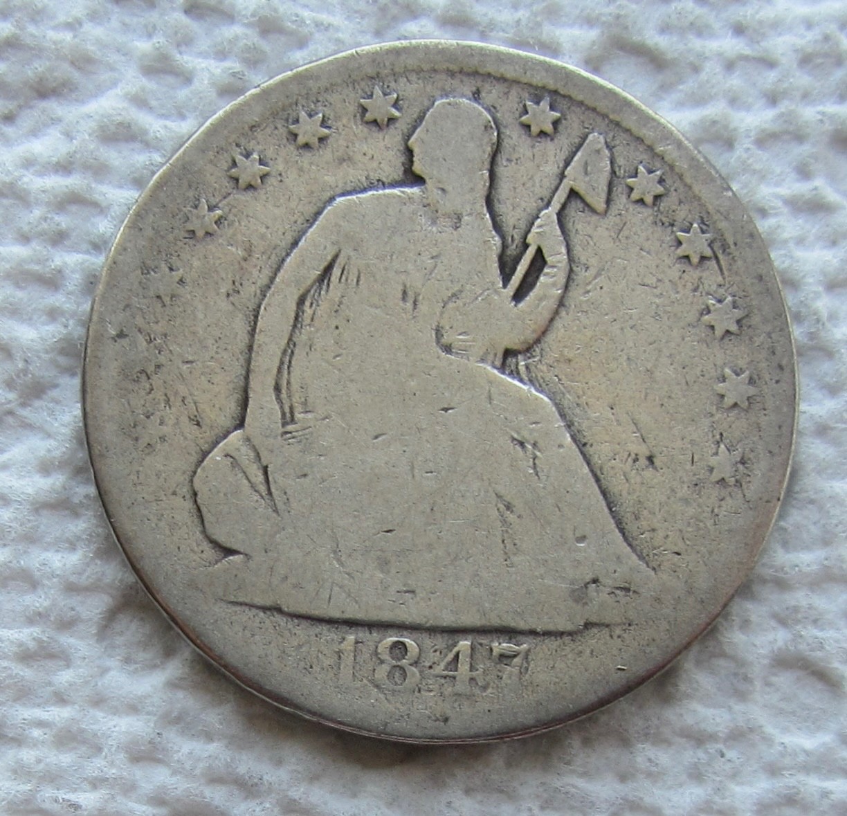 1847-O Seated Liberty Silver Half Dollar Better Semi Key Date Type Coin Cleaned 1847-O Seated Liberty Silver Half Dollar Better Semi Key Date Type Coin Cleaned
