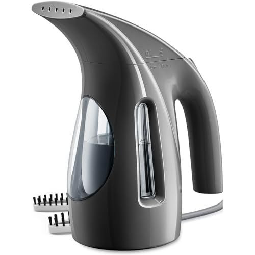 HiLIFE Steamer for Clothes, Portable Handheld Design, 240ml Big 1-Black