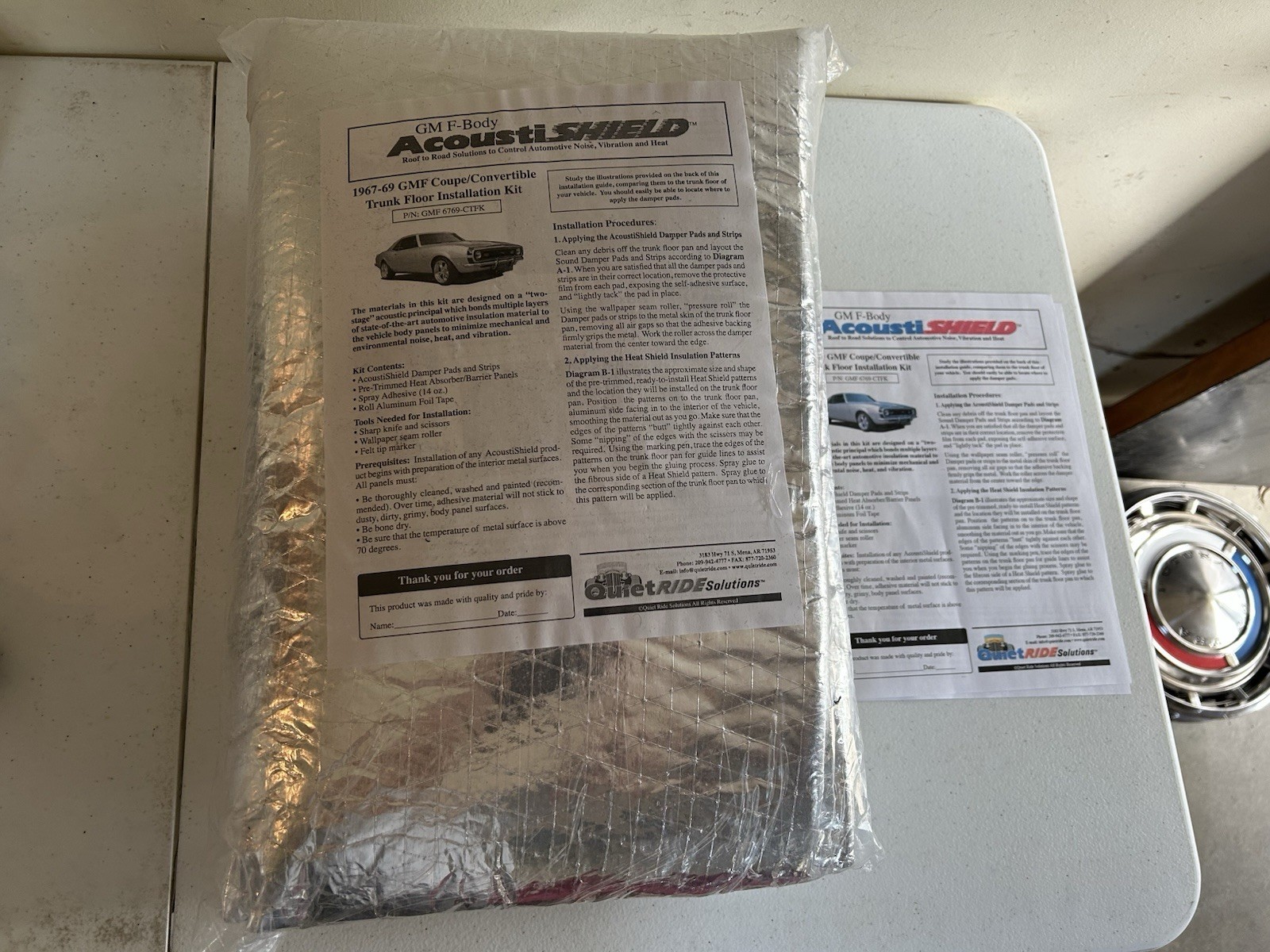 New 1967 1968 1969 Chevrolet Camaro Firebird GM Trunk Floor Insulation Kit