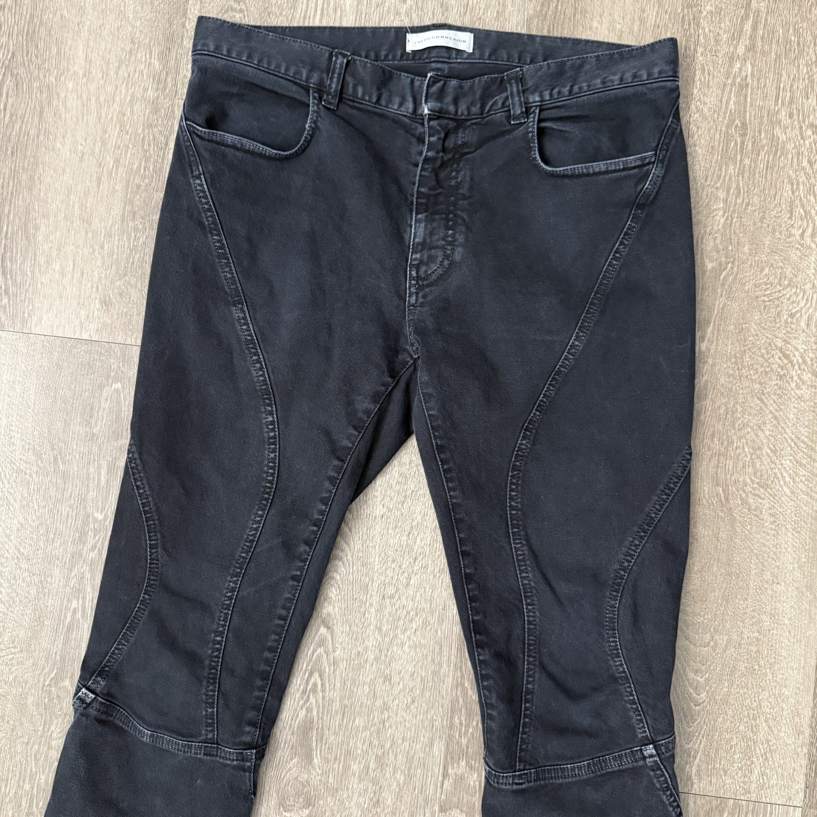 Faith Connexion Run Slim Jeans Black Wash Men’s 32 Italy Straight Leg Stretch Faith Connexion Run Slim Jeans Black Wash Men’s 32 Italy Straight Leg Stretch