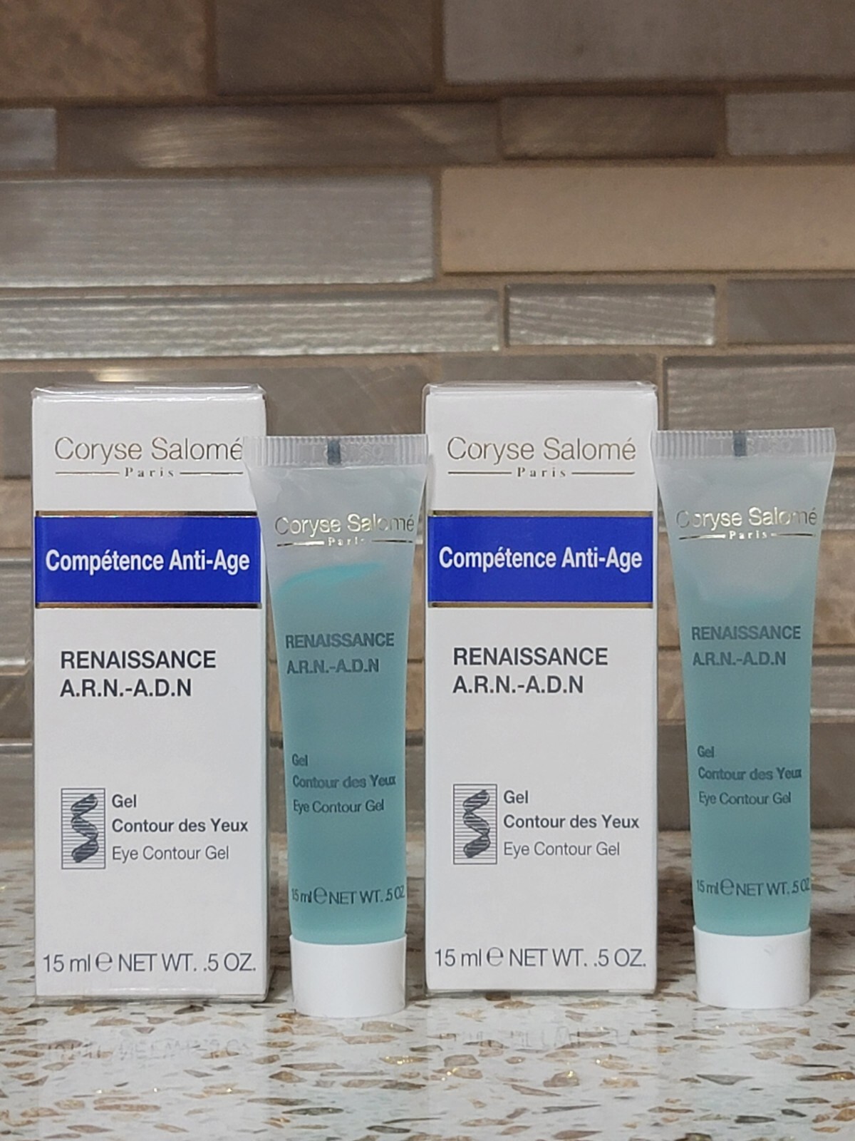 CORYSE SALOME Paris Competence Anti-Age Eye Contour Gel .5 oz Each LOT OF 2 NEW