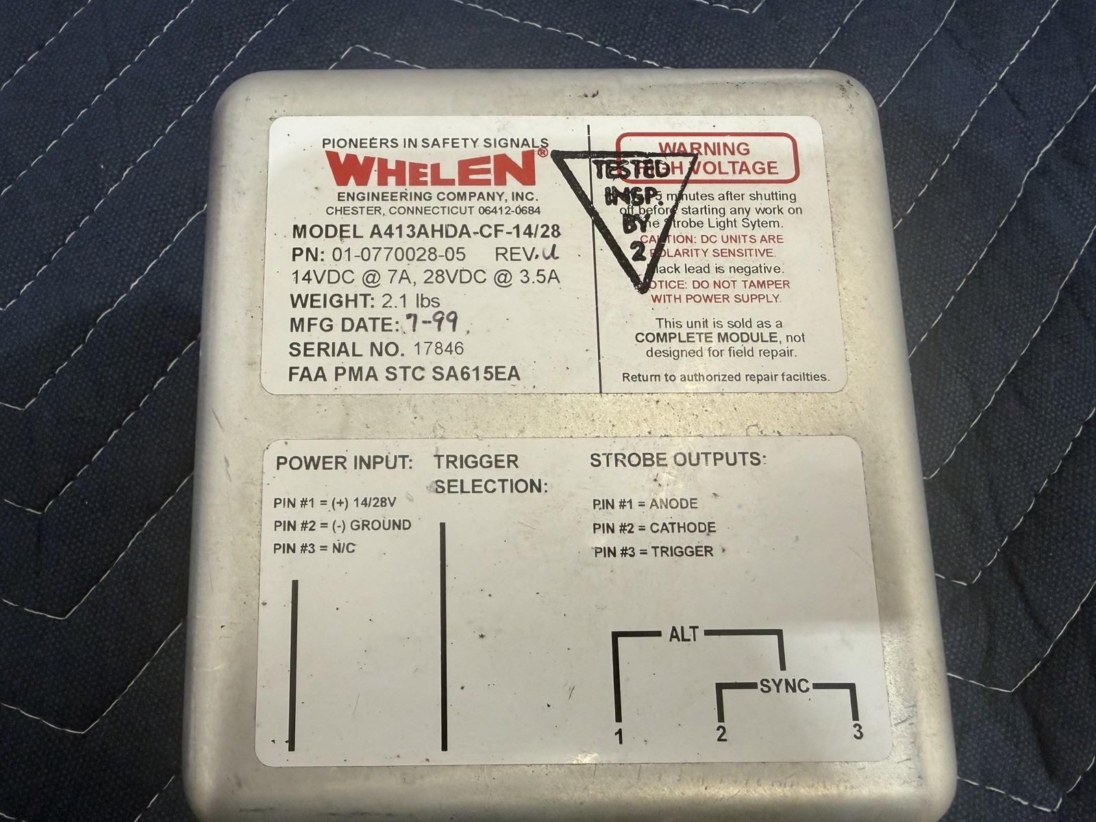Whelen A413AHDA-CF-14/28 Power Supply 12V 24V Whelen A413AHDA-CF-14/28 Power Supply 12V 24V