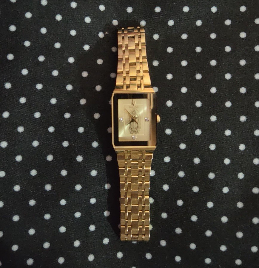 Bulova 97P140LG Our Lady of Guadalupe Women’s Gold Tone Diamond Watch