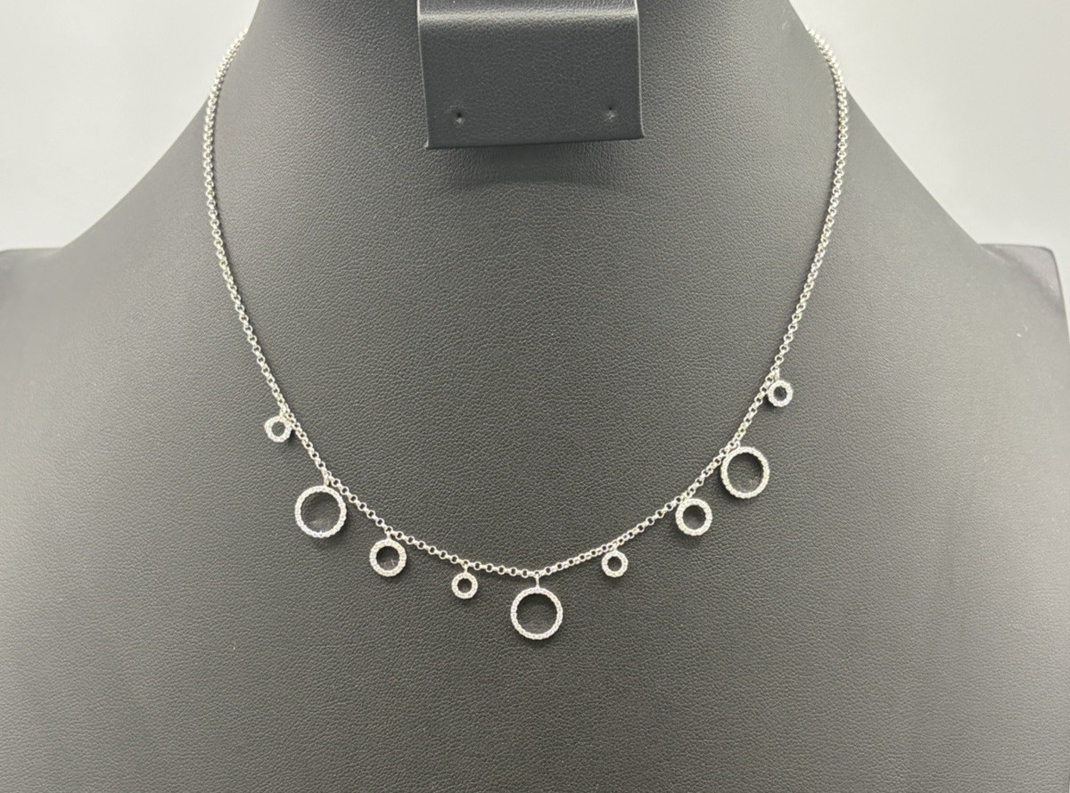 18K WG Diamond Circle Station  – 0.40 CTW GH-VS – 5.65g – 16