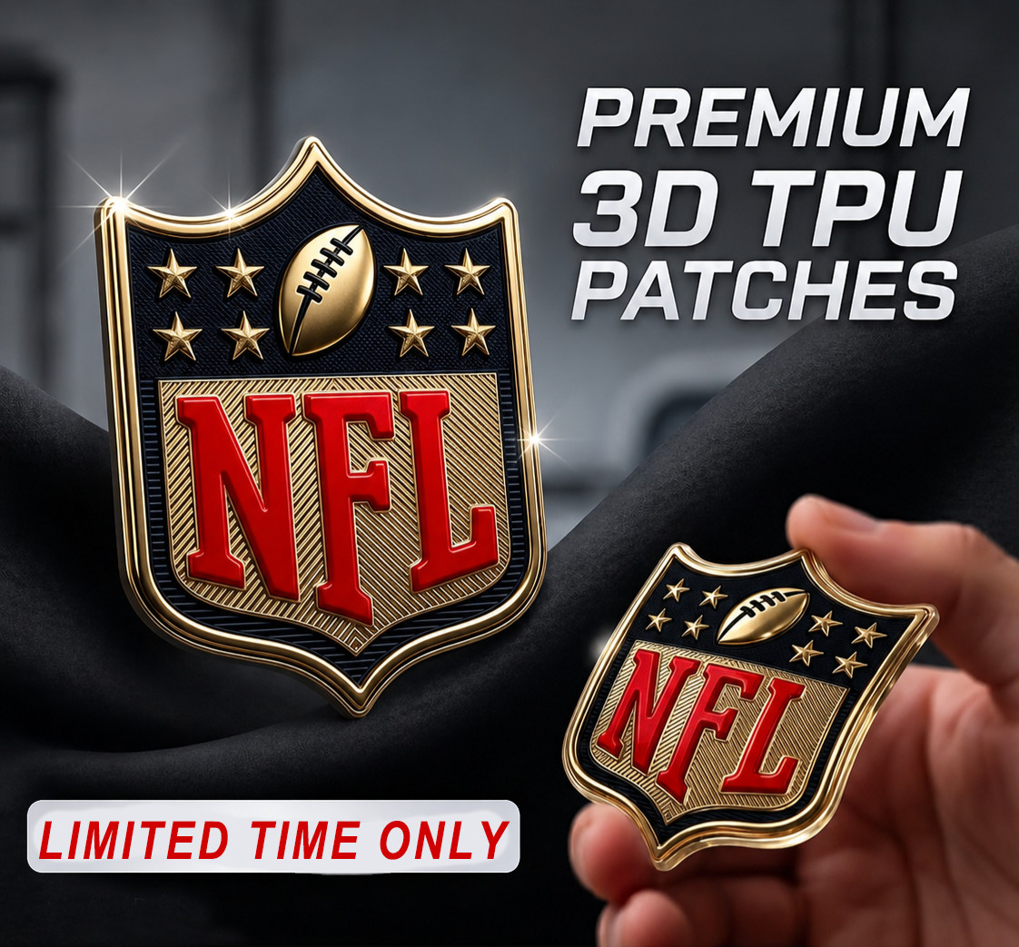 1 Gold NFL Shield MVP Iron On Plastic Jersey Patch, limited time, New