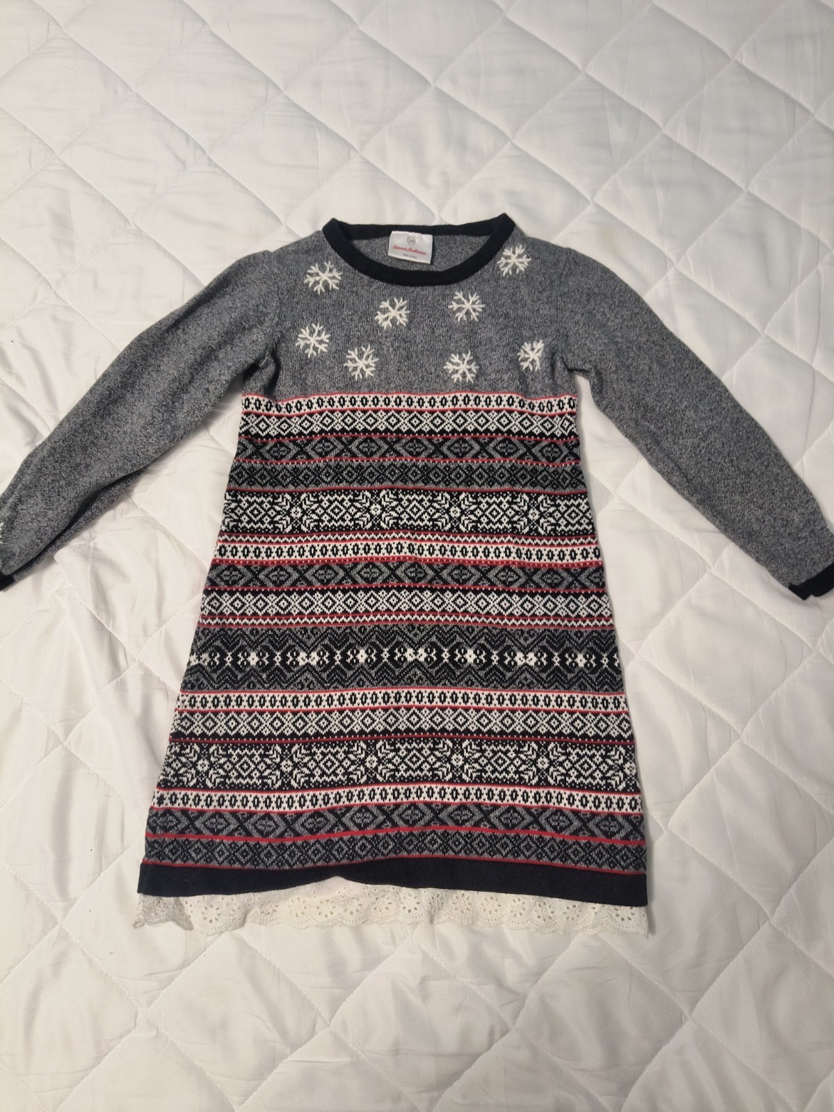 Hannah Anderson 120 (6 US)  Black And Red Eunter Knit Dress