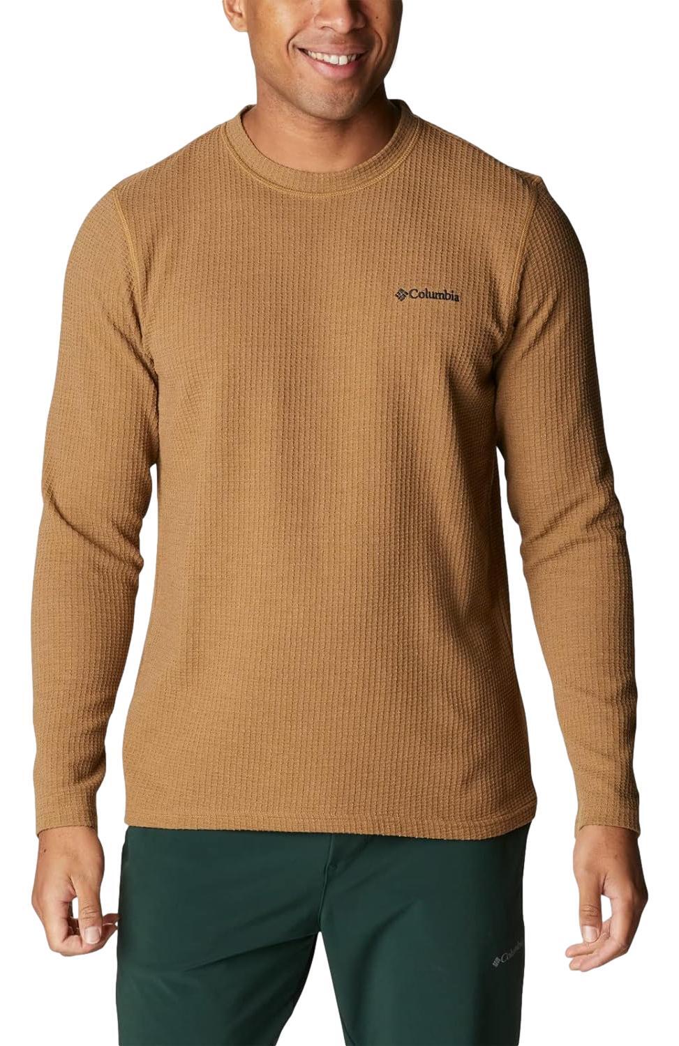 Columbia Men's Pine Peak II Waffle Long Sleeve Crew Shirt (Delta Heather) NEW
