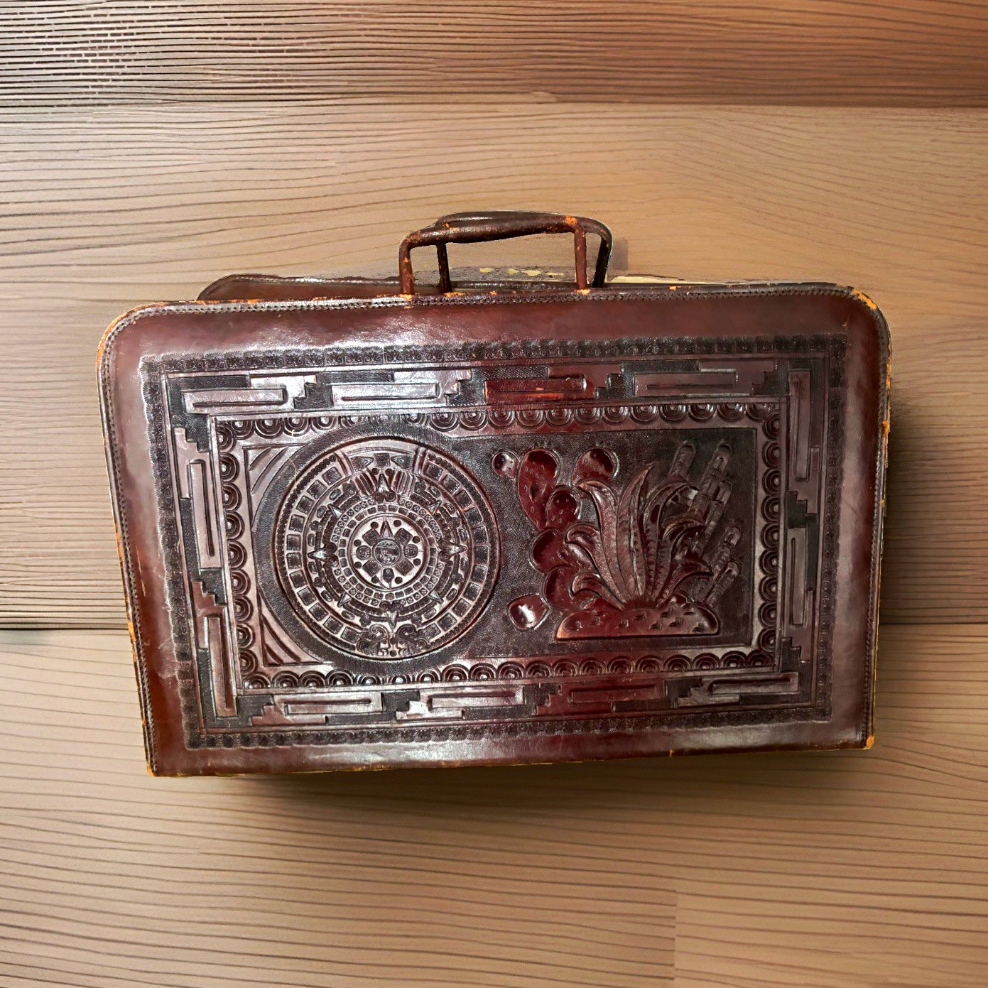 True Vintage Leather document folio, likely Mexico origin. True Vintage Leather document folio, likely Mexico origin.