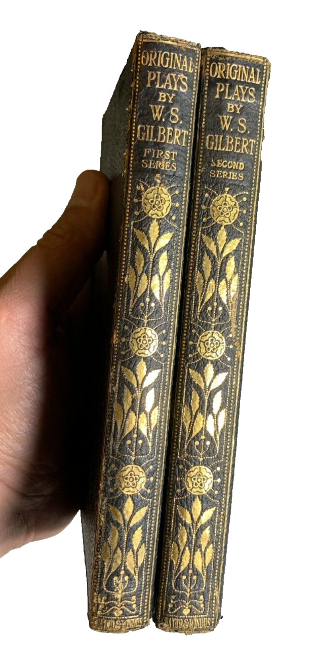 Antique 1920 Ornate Embossed Gilded Gilt Leather Original Plays W. S. Gilbert