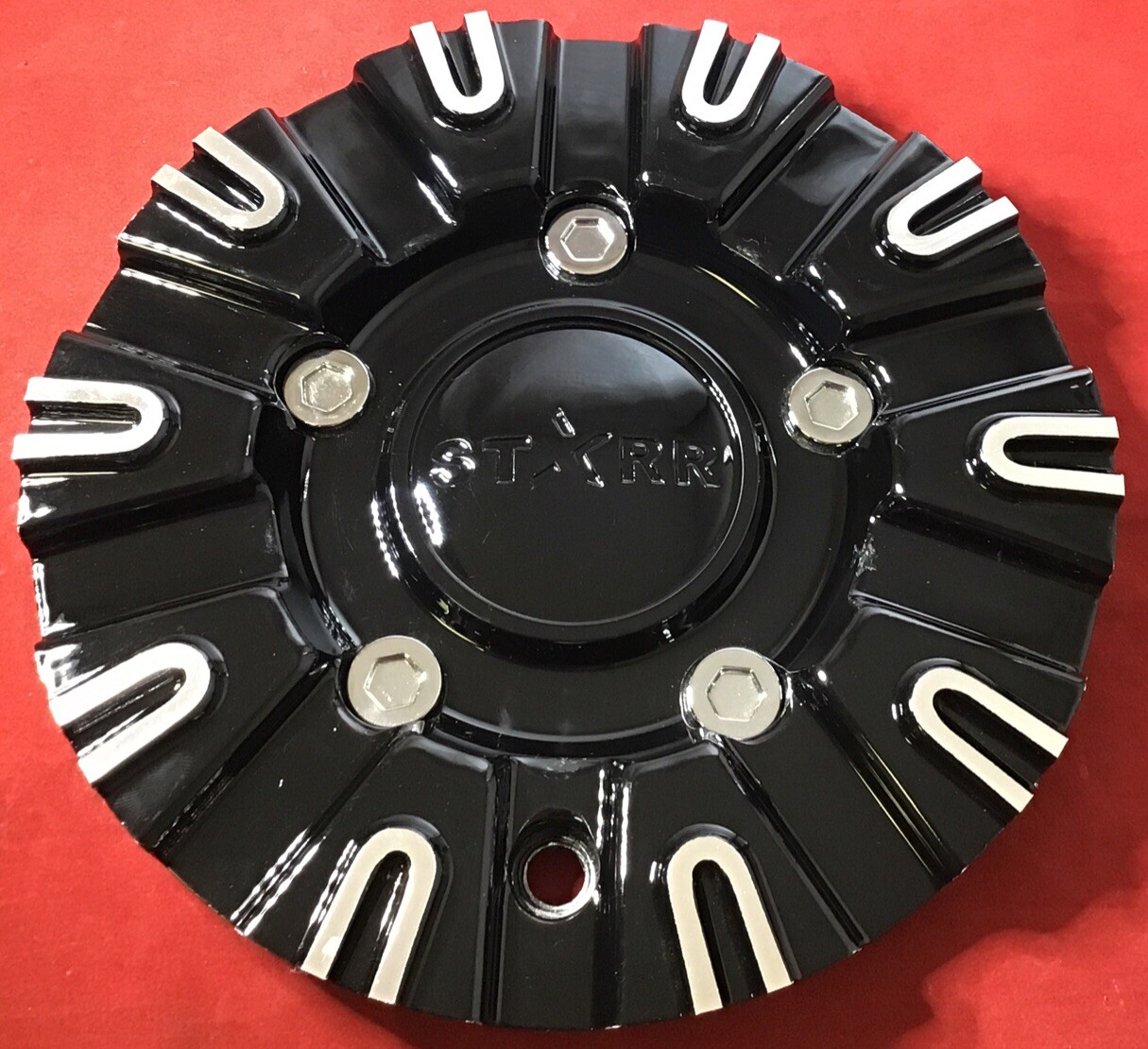 NEW Starr GLOSS BLACK MACHINED Wheel Center Cap CUSTOM AFTERMARKET 113S184 /8670