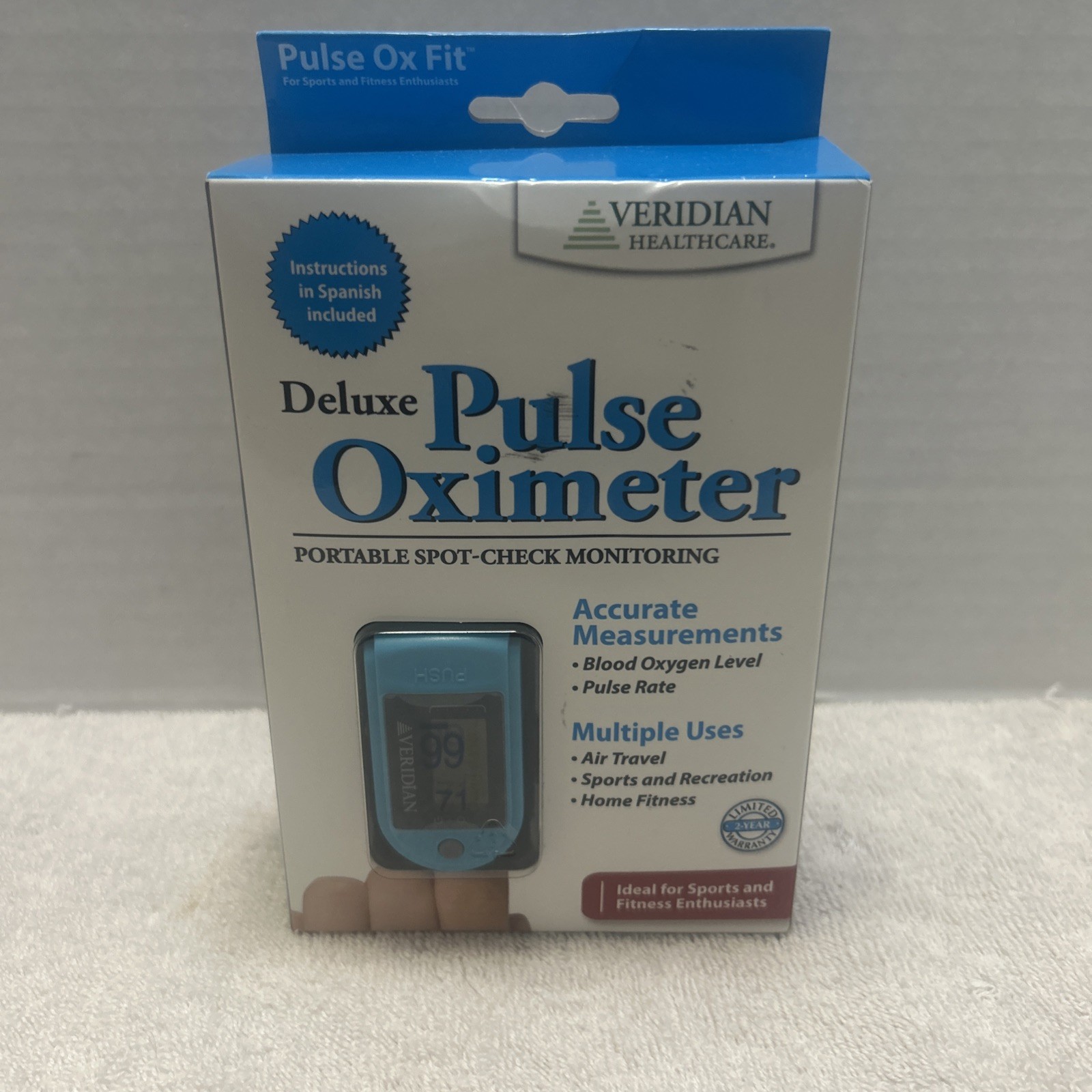 Veridian Healthcare Deluxe Blue/Gray Pulse Oximeter 1 pk 11-50D