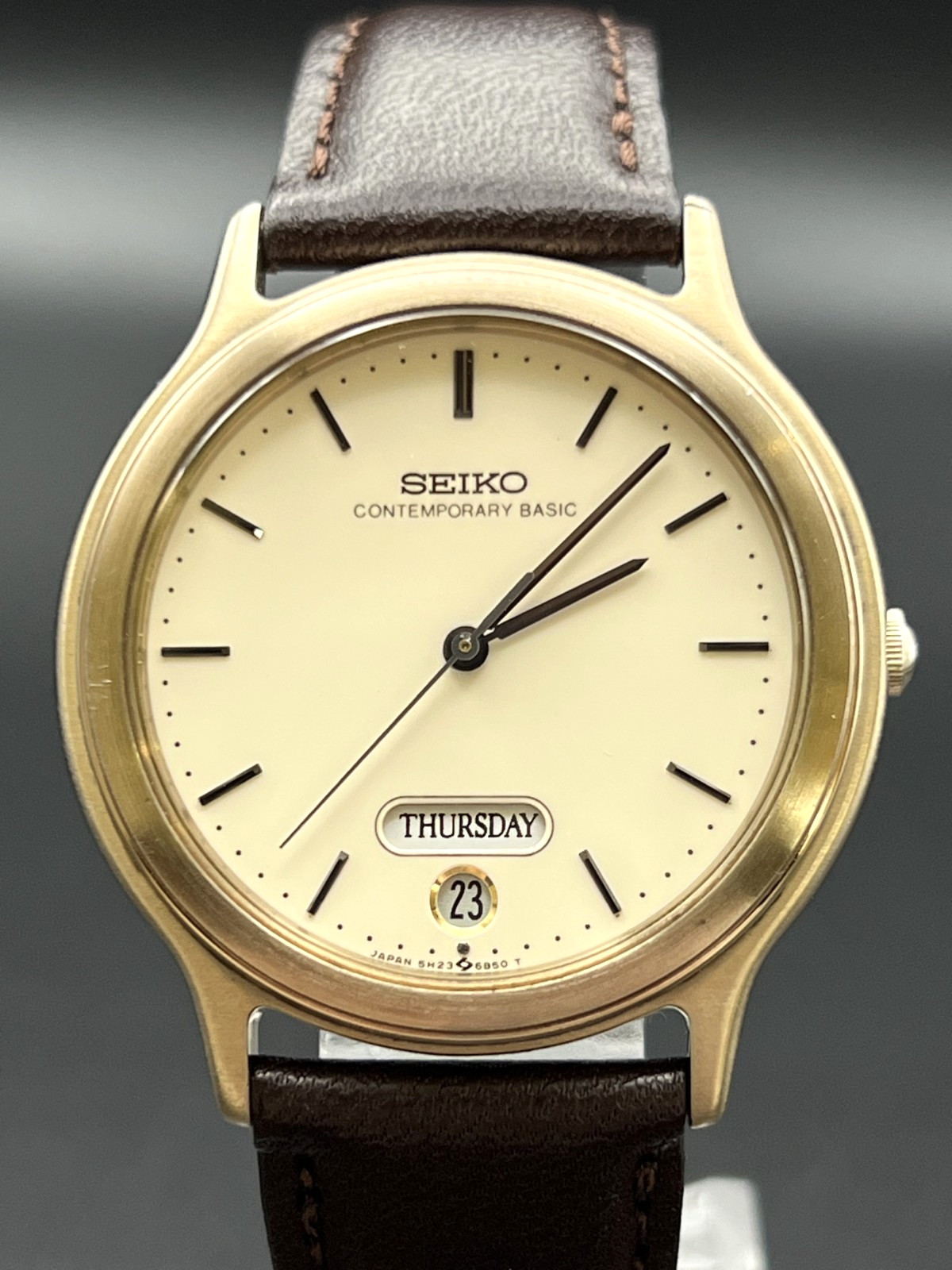 [N Mint/New Batt] SEIKO CONTEMPORARY BASIC 5H23-6000 Mens Vintage Watch