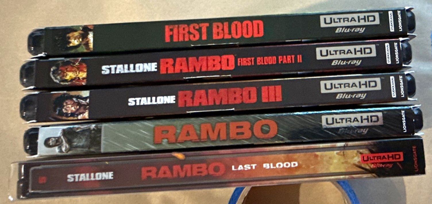 Rambo 5-Film Collection Lot First Blood 1 2 3 4 5 (4K UHD) Last Blood Steelbook Rambo 5-Film Collection Lot First Blood 1 2 3 4 5 (4K UHD) Last Blood Steelbook