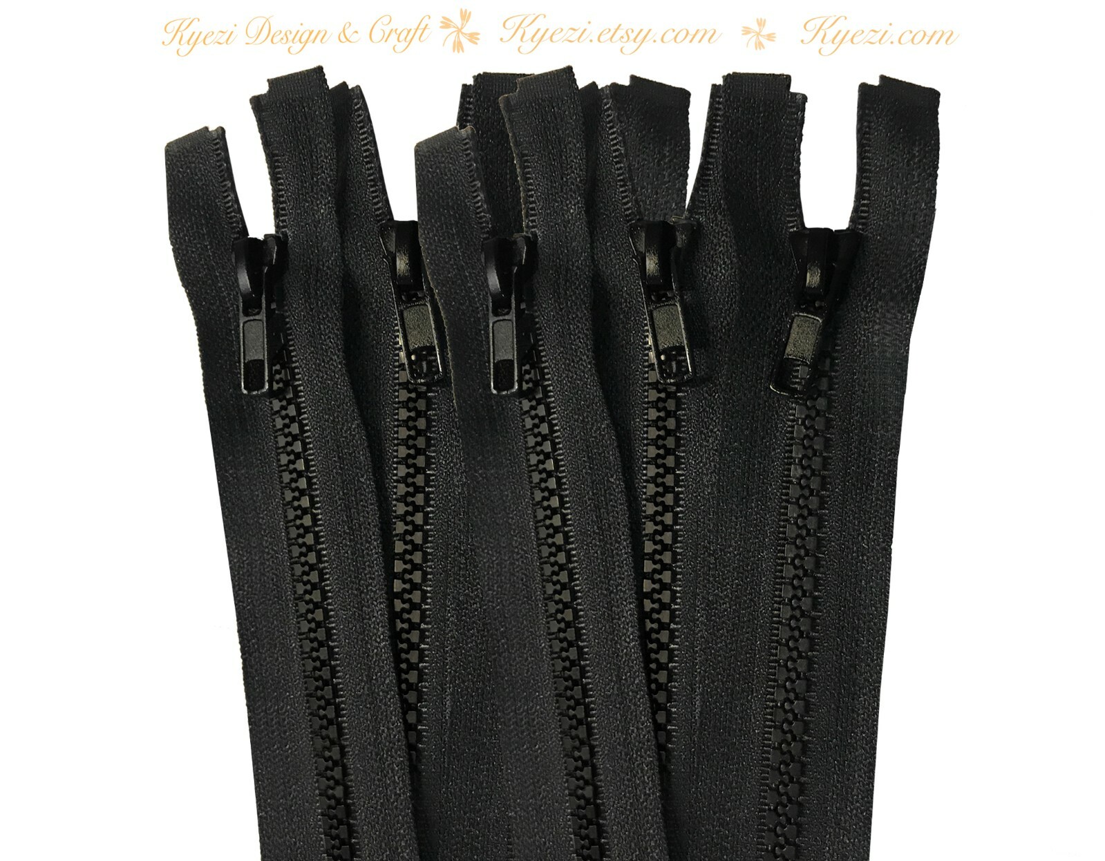 5 - 25 pc Chunky Plastic Separating Zipper / Gauge 5 - 24\