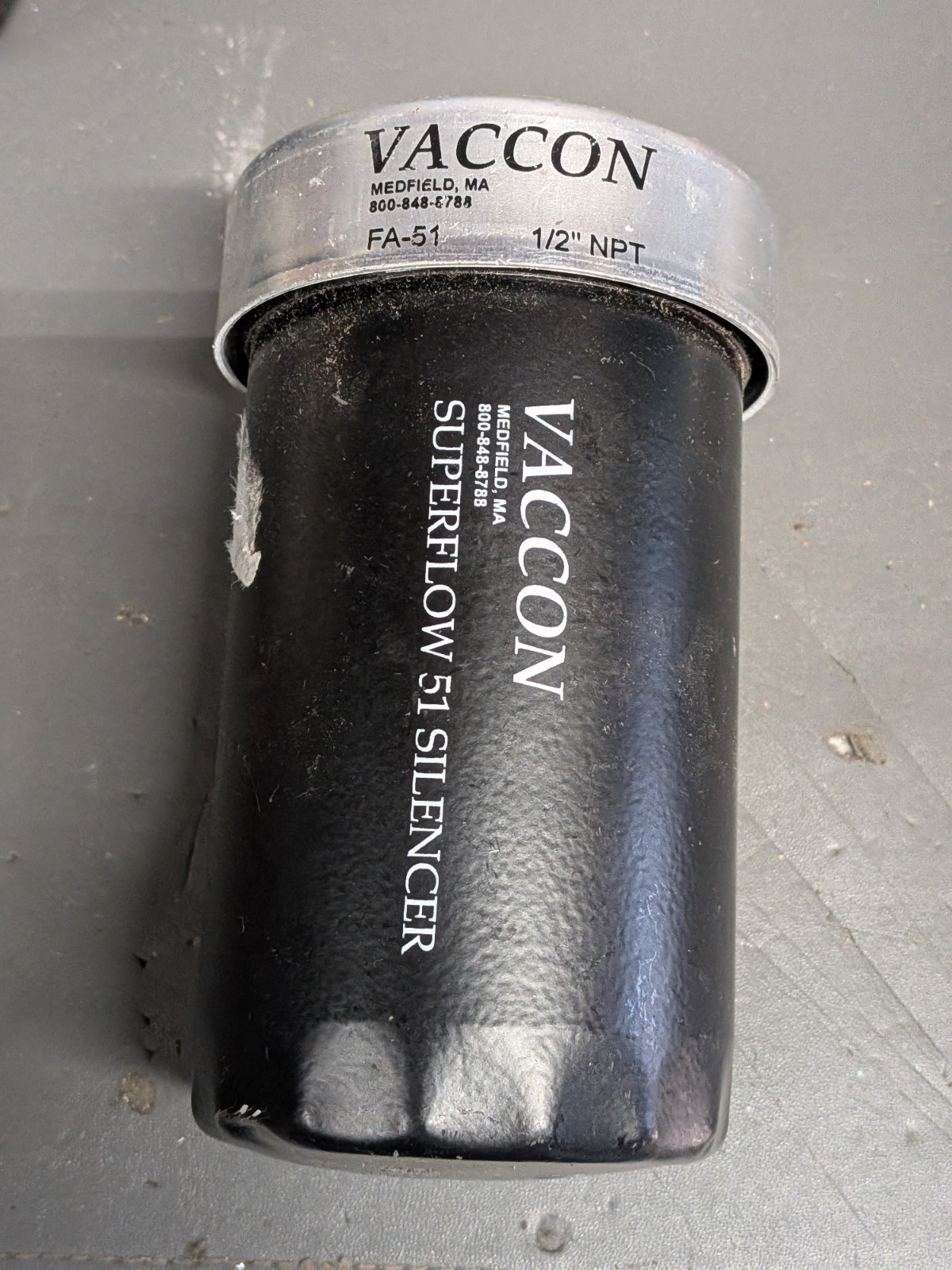 Vaccon FA-51 1/2” NPT Superflow 51 Silencer