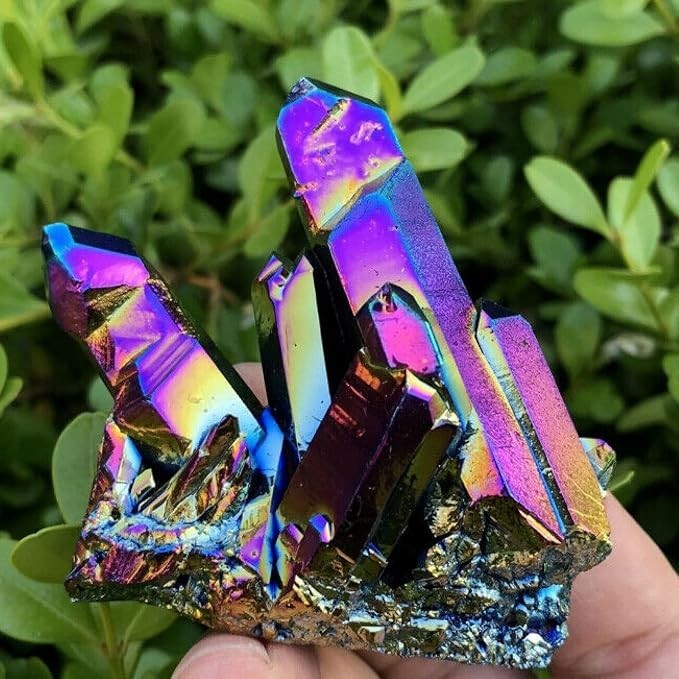 Natural Blue Titanium Aura Quartz Crystal Cluster Druzy Mineral Specimen Gift Natural Blue Titanium Aura Quartz Crystal Cluster Druzy Mineral Specimen Gift