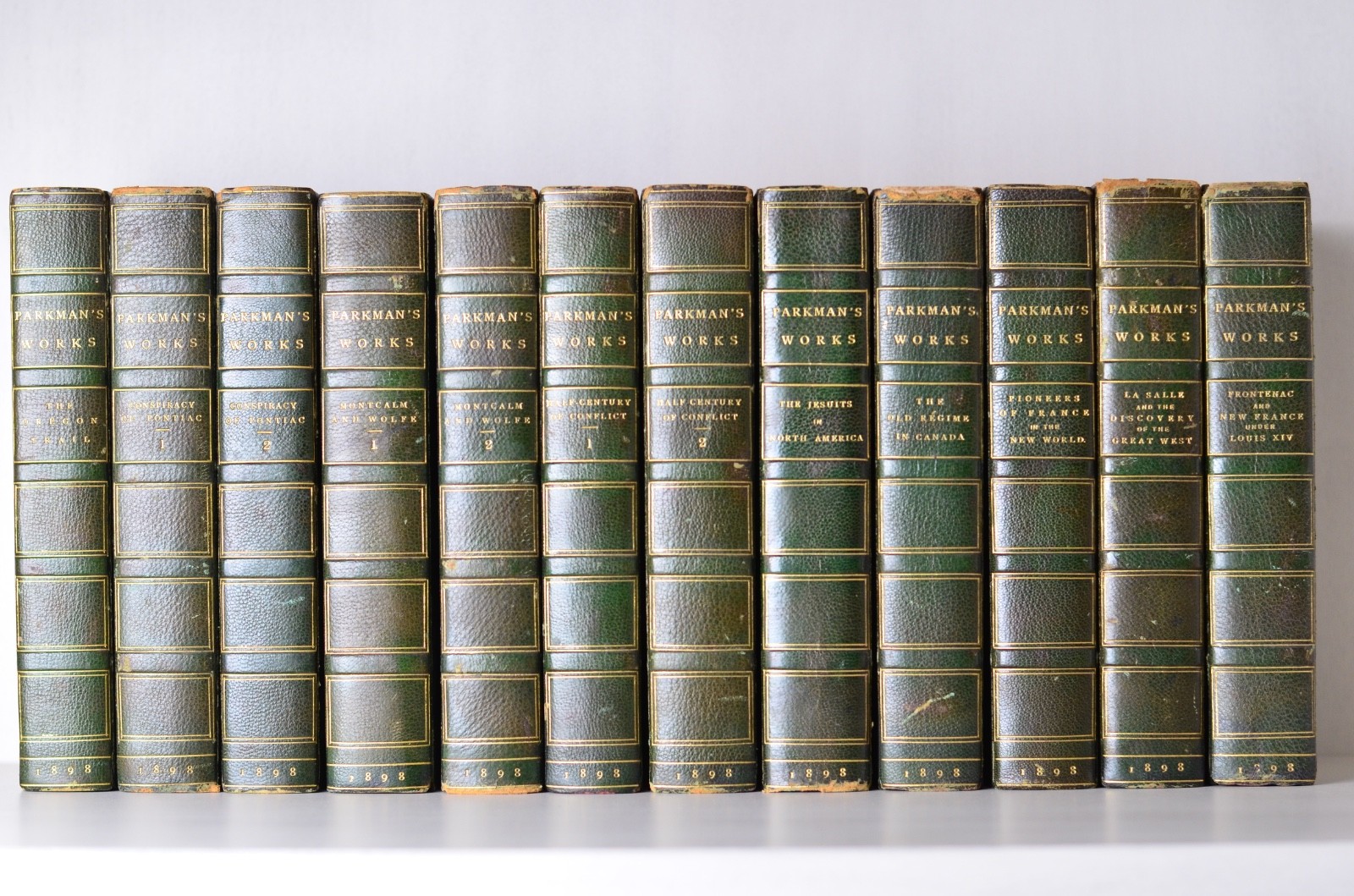 Antique Leather Bound Complete Works of Francis Parkman 1898 - Oregon Trail