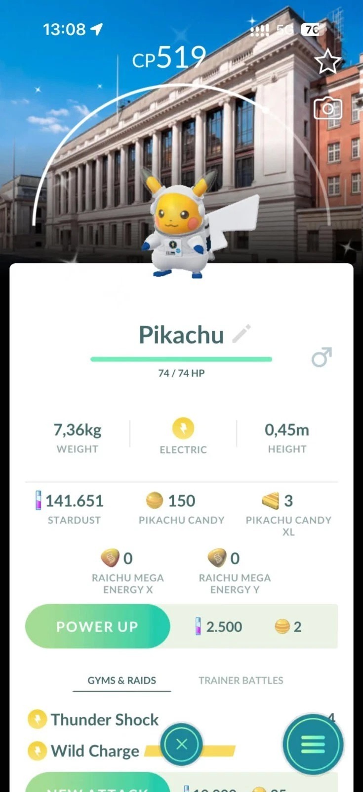 Pokémon Shiny Pikachu Astronaut World Space Background - GO Read Description