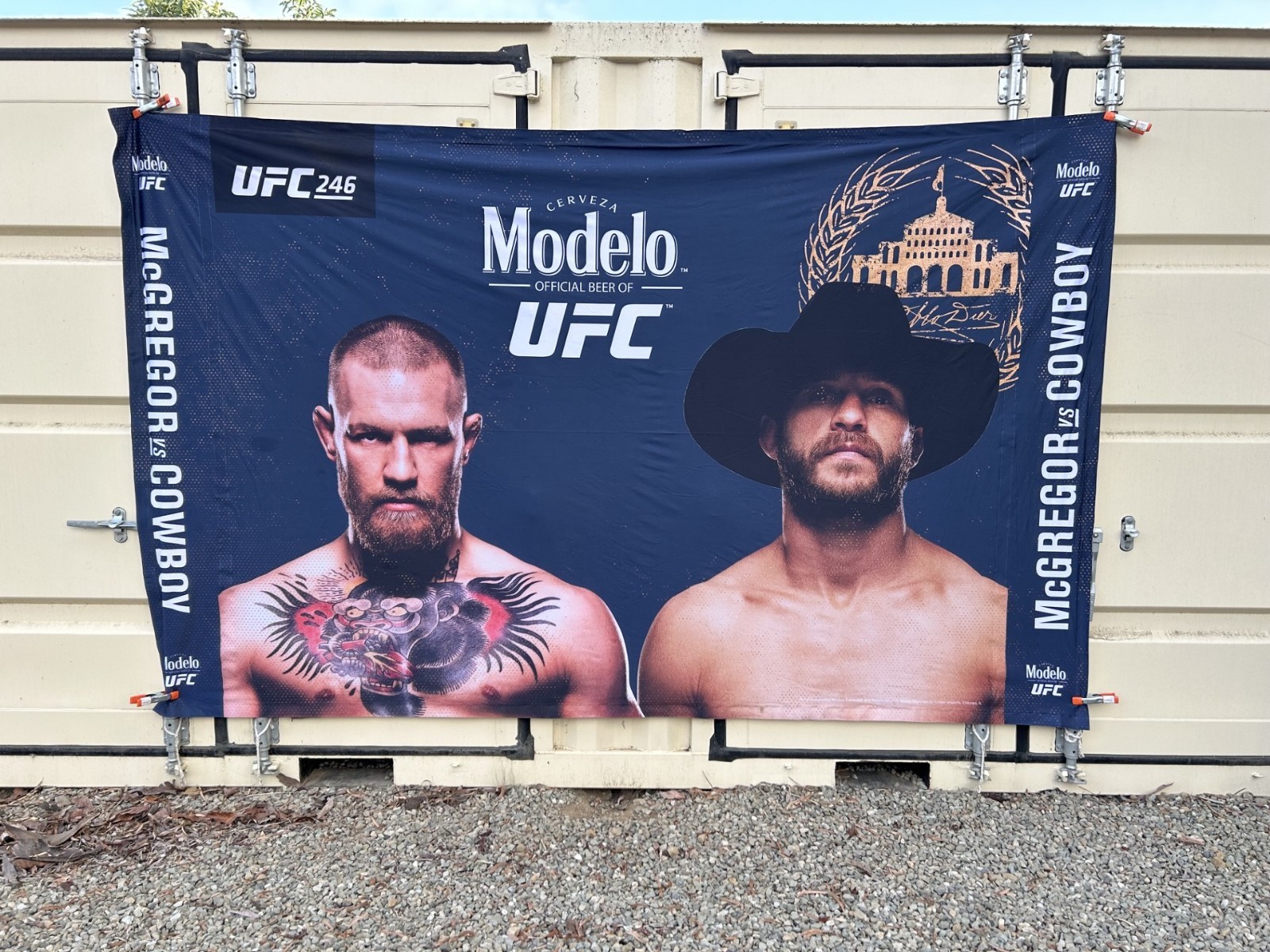 Huge 12'x7' UFC 246 2020 Promo Banner Conor McGregor vs. Cowboy Cerrone Original Huge 12'x7' UFC 246 2020 Promo Banner Conor McGregor vs. Cowboy Cerrone Original