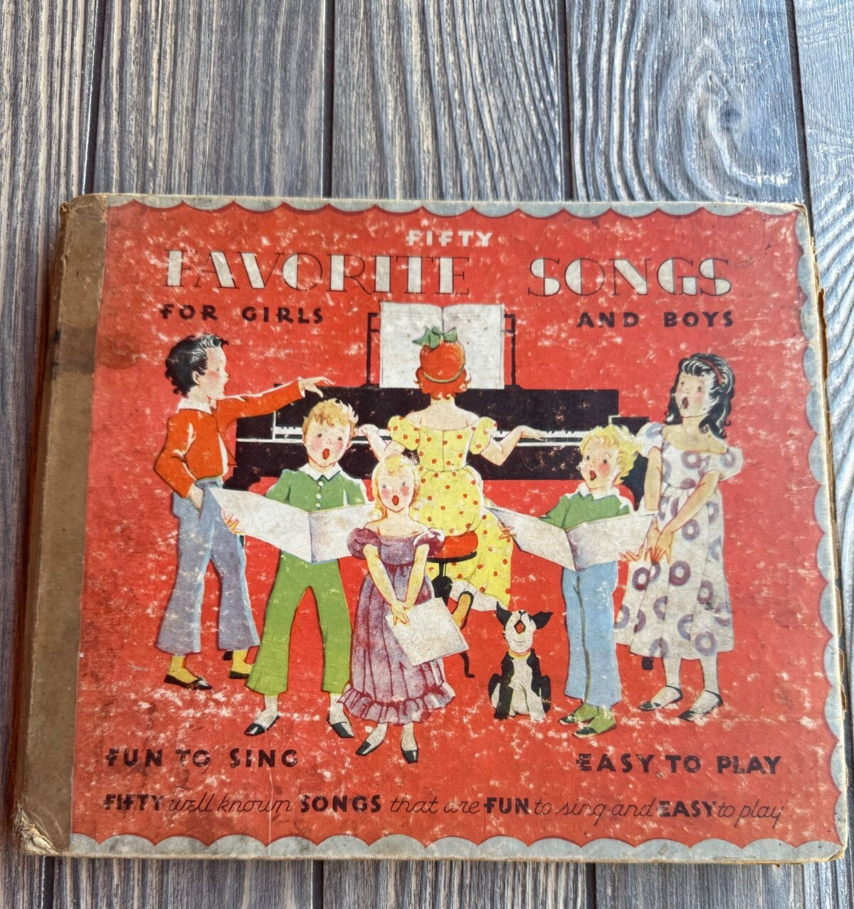 Vintage 1935 Fifty Songs For Boys & Girls By Mary Nancy Graham Illustrated