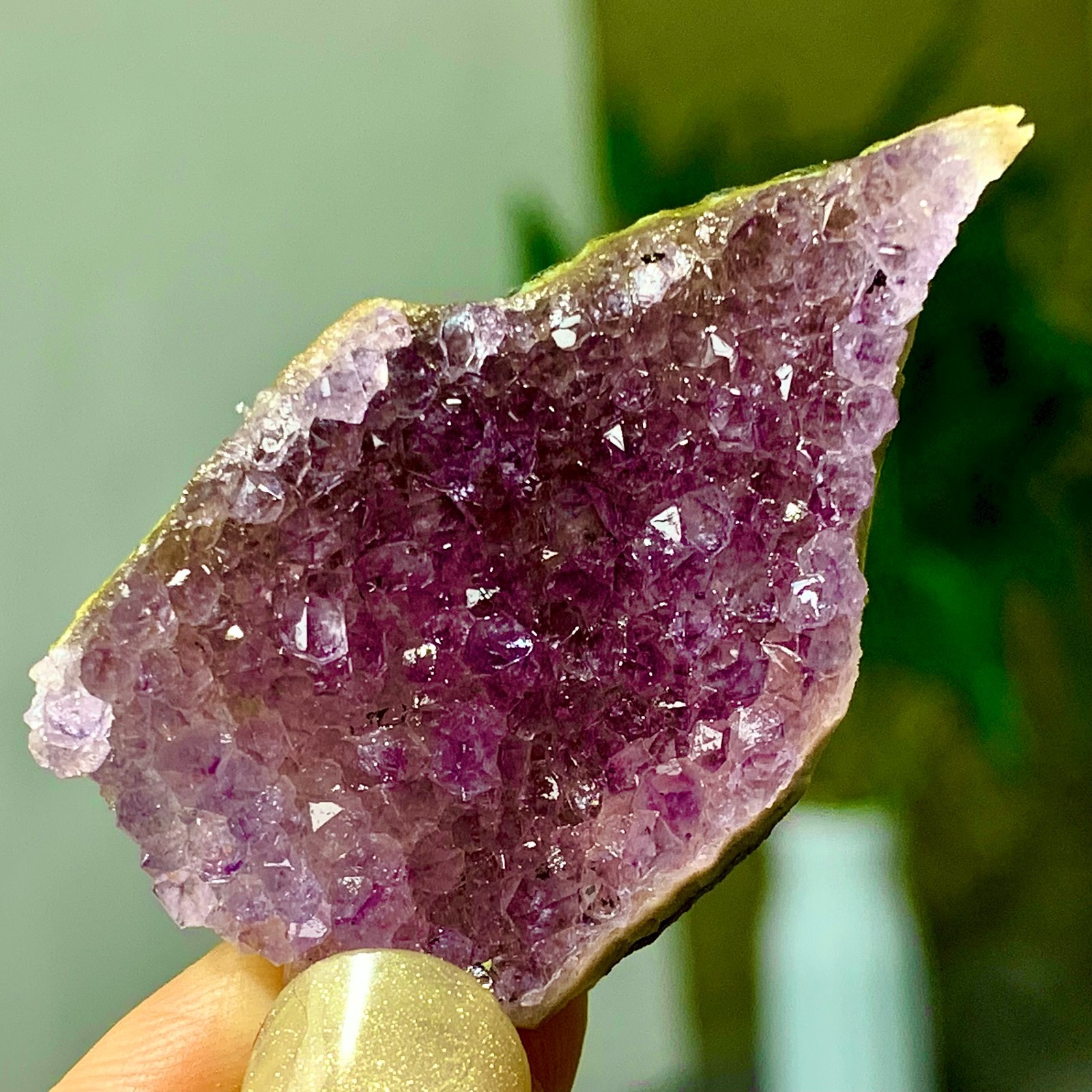 13G Natural Amethyst geode quartz cluster crystal specimen Healing D88
