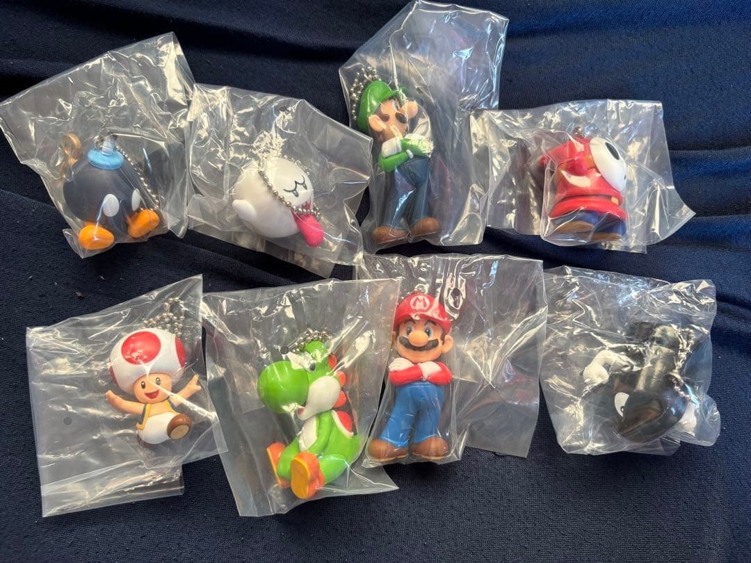 Super Mario Bros figure key chain set 8 lot mascot Nintendo game Japan m660