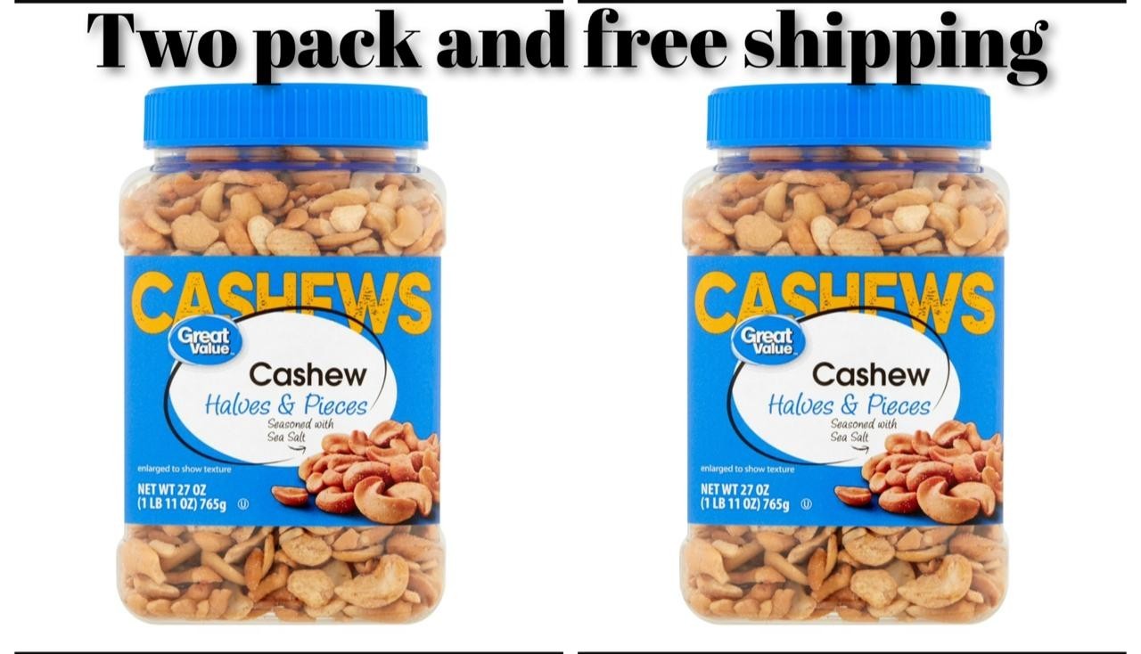 Great Value Cashew Halves & Pieces, 27 oz (PACK OF 2) Great Value Cashew Halves & Pieces, 27 oz (PACK OF 2)