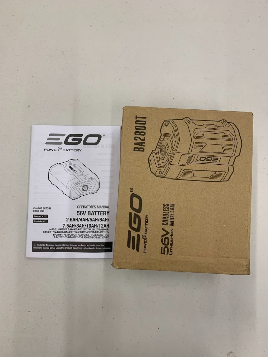 Genuine EGO POWER+ BA2800T 56V 5.0 AH Battery w/ Fuel Gauge Original OEM Genuine EGO POWER+ BA2800T 56V 5.0 AH Battery w/ Fuel Gauge Original OEM