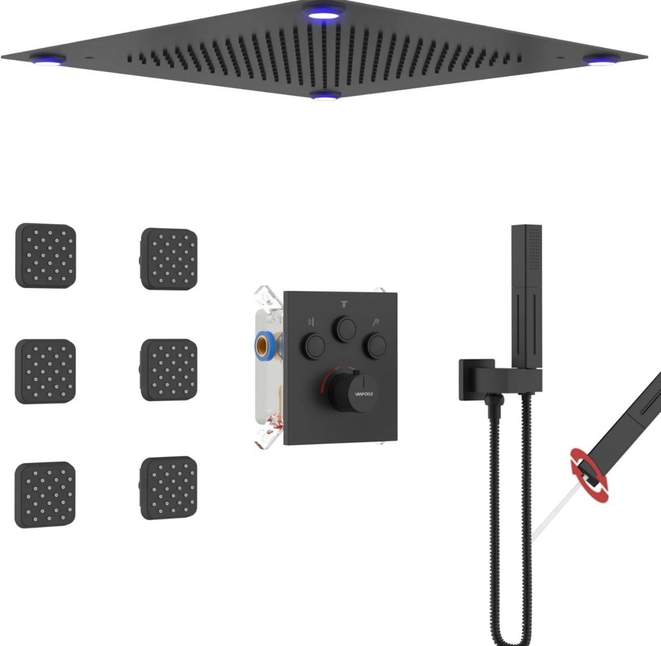 VANFOXLE Shower System Diverter/16\