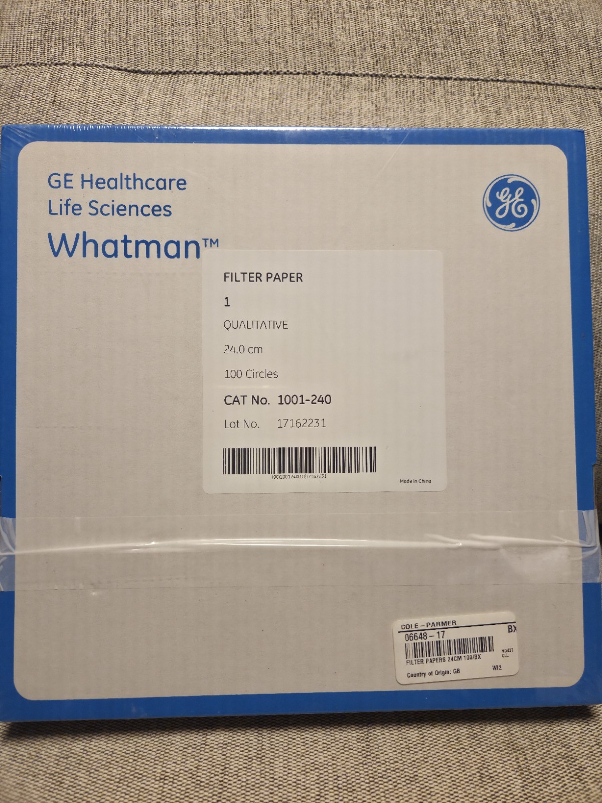 Whatman Grade 1 Qualitative Filter Paper - Diameter 24cm - Pore Size: 11µm (100)