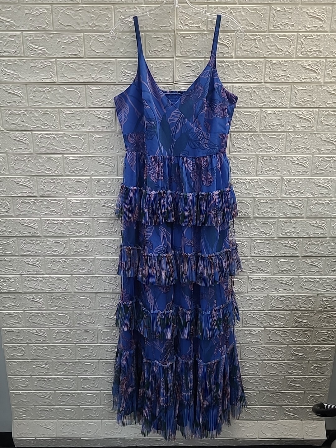 New Hutch Sleeveless Freya Ruffled Gown Inked Iris Size 14 New Hutch Sleeveless Freya Ruffled Gown Inked Iris Size 14