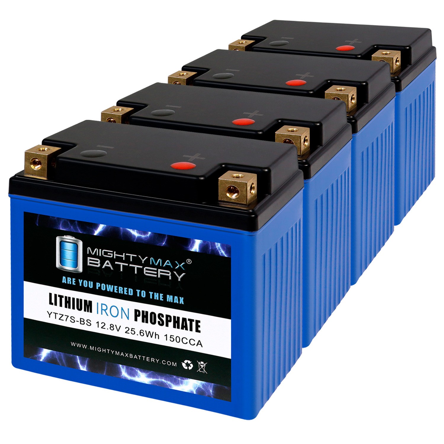 Mighty Max YTZ7S Lithium Battery Replaces KTM 250 EXC, Racing 2005-2010 - 4 Pack