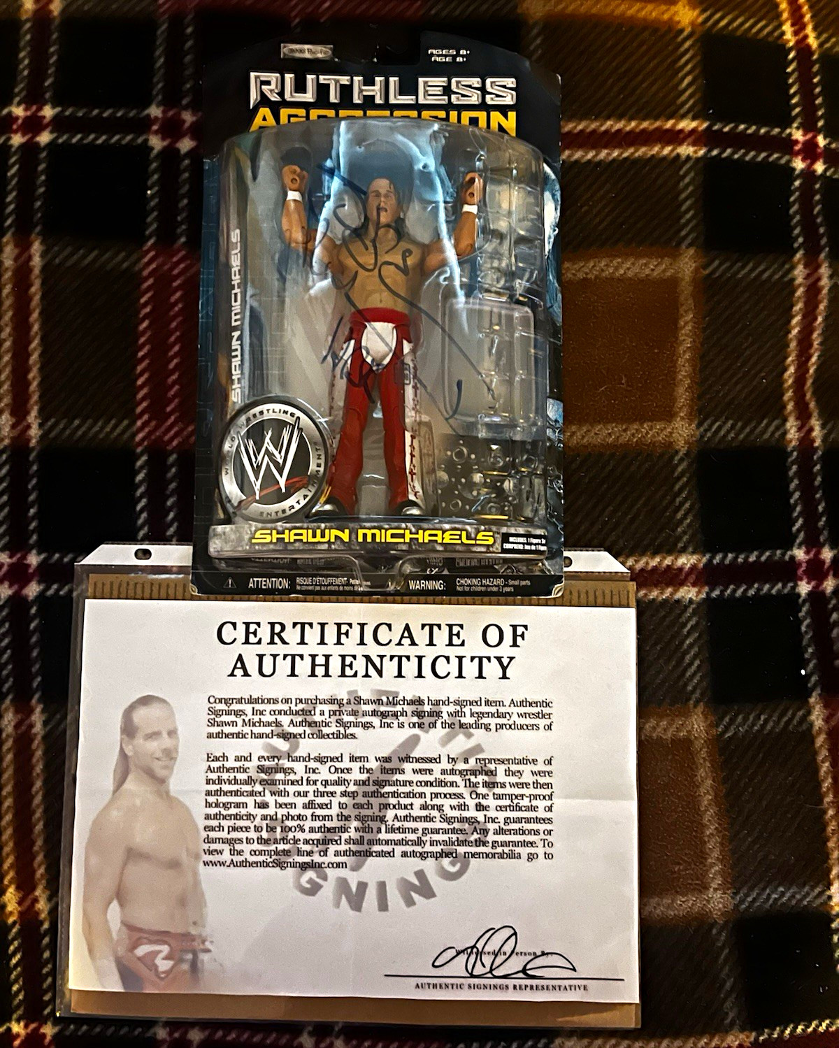 WWE Ruthless Aggression Shawn Michaels Signed Action Figure Multicolor Ages 8+ WWE Ruthless Aggression Shawn Michaels Signed Action Figure Multicolor Ages 8+