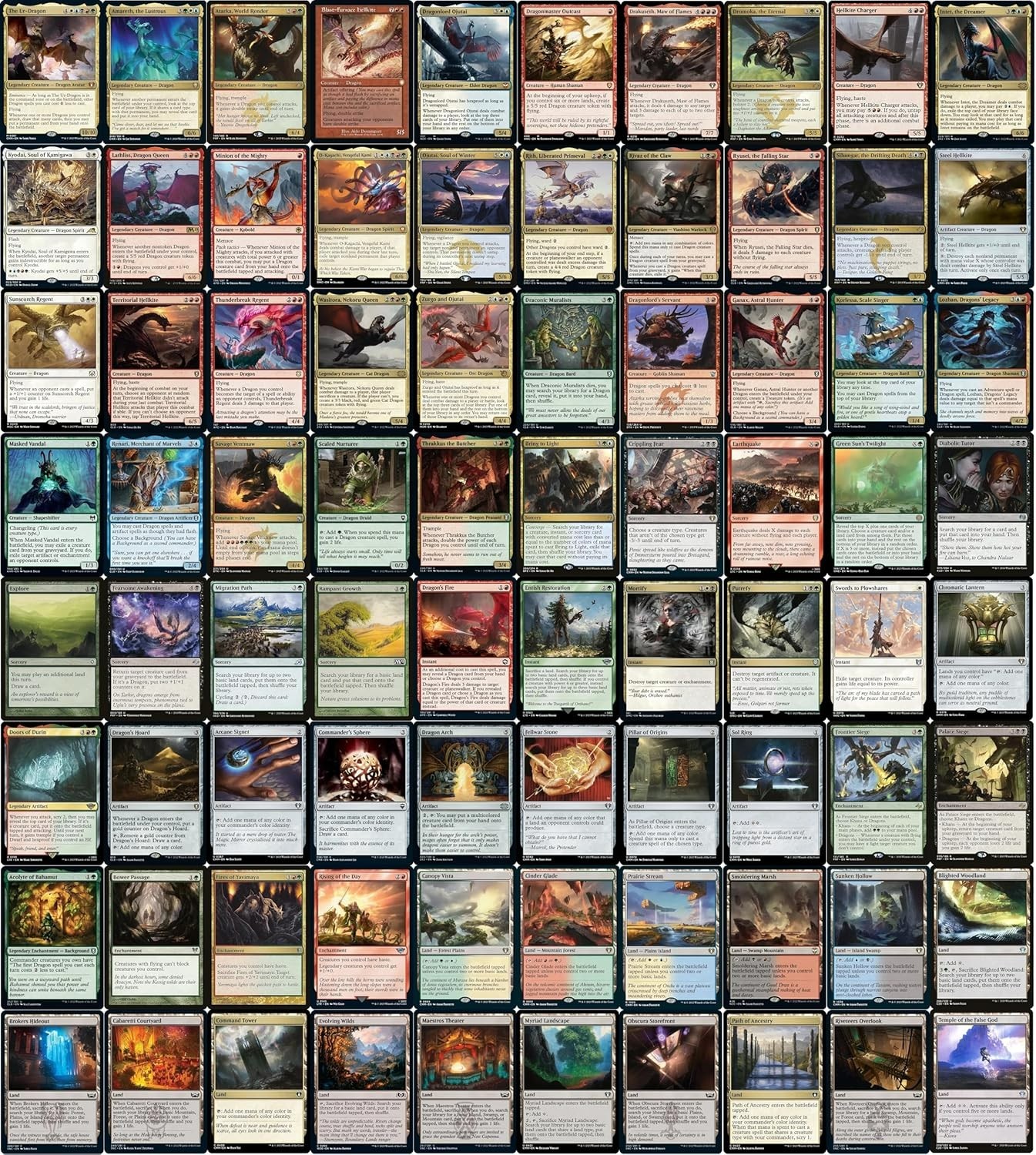 Elite Commander Dragon Deck - 5 Color Ur-Dragon EDH - 100 Custom Cards