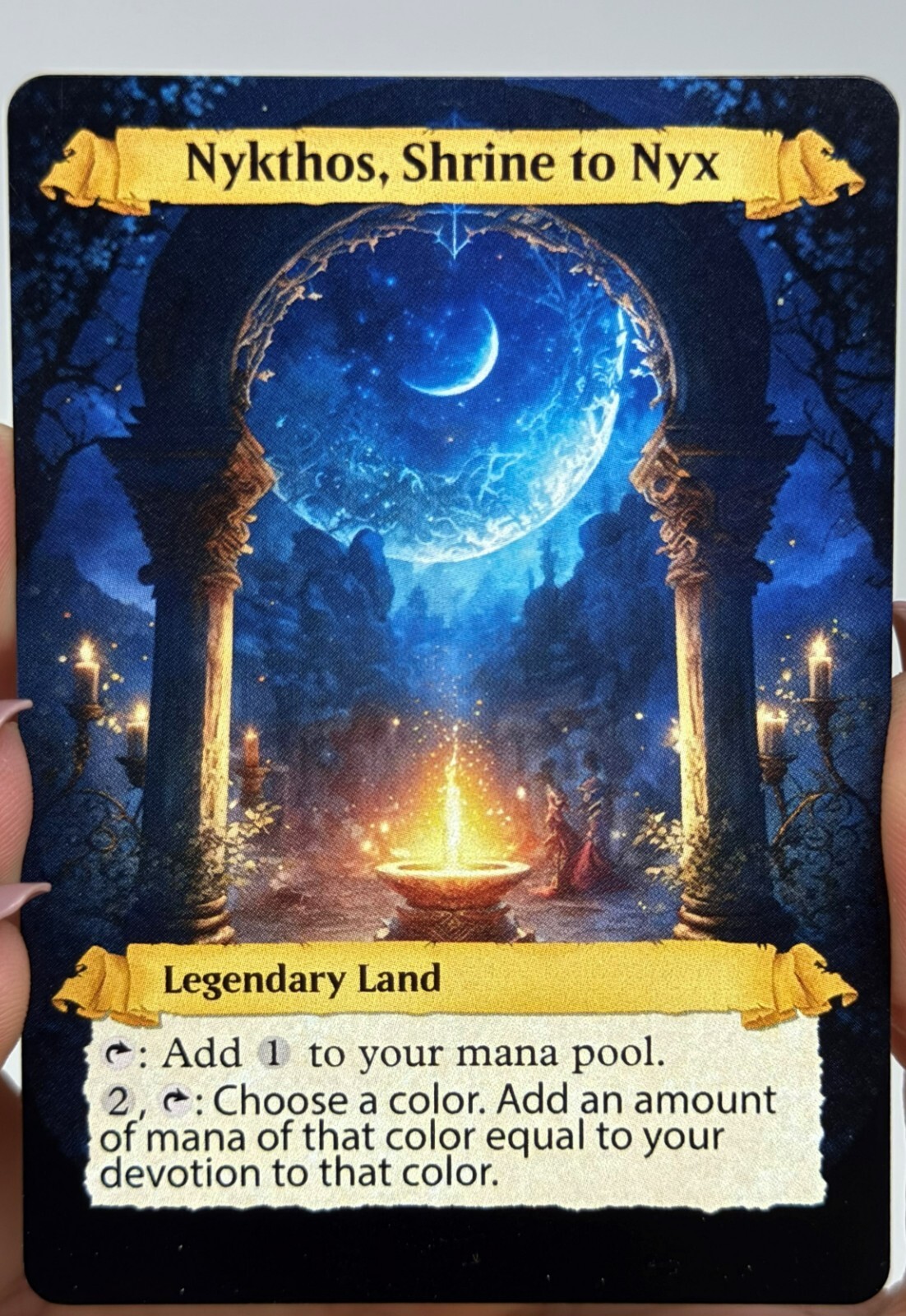 Nykthos, Shrine to Nyx Proxy Card with Custom designed art