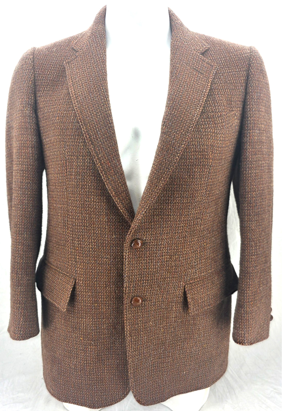 Woodward & Lothrop Stanley Blacker Vtg Harris Tweed Wool Brown Blazer Jacket Men